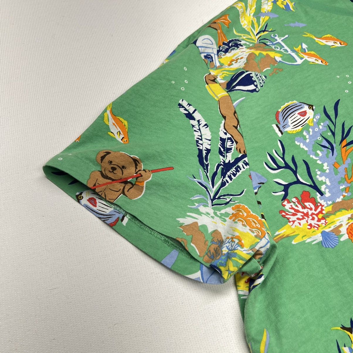 Polo Ralph Lauren Polo Ralph Lauren Tee Shirt Green Underwater Bear Fish Size US XXL / EU 58 / 5 - 3 Thumbnail