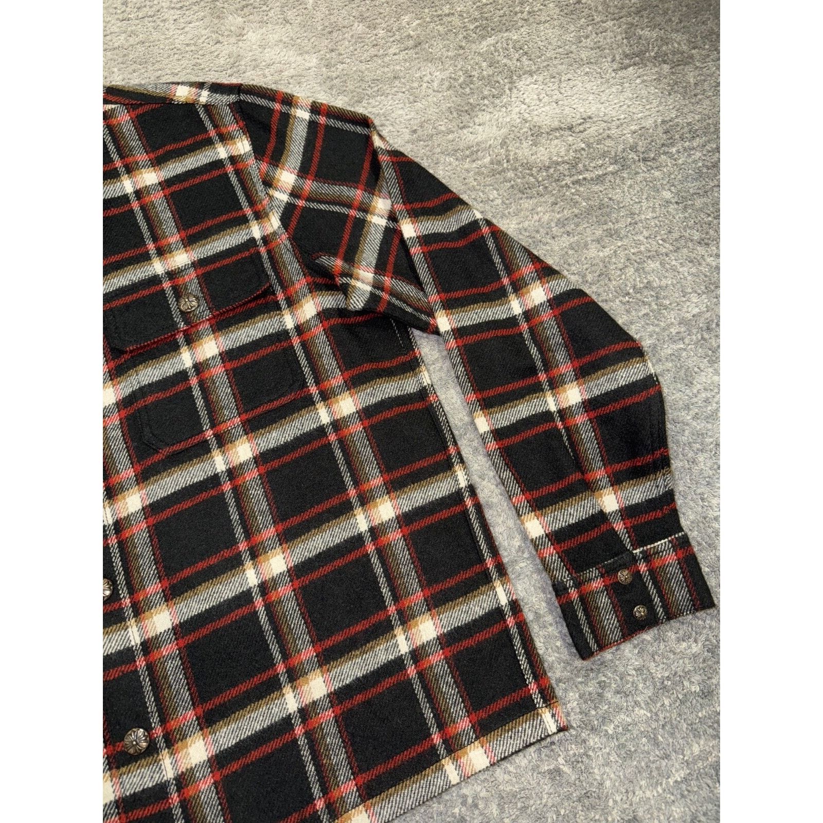Chrome Hearts Chrome Hearts Flannel Black Check Button Down Long Size US L / EU 52-54 / 3 - 9 Thumbnail