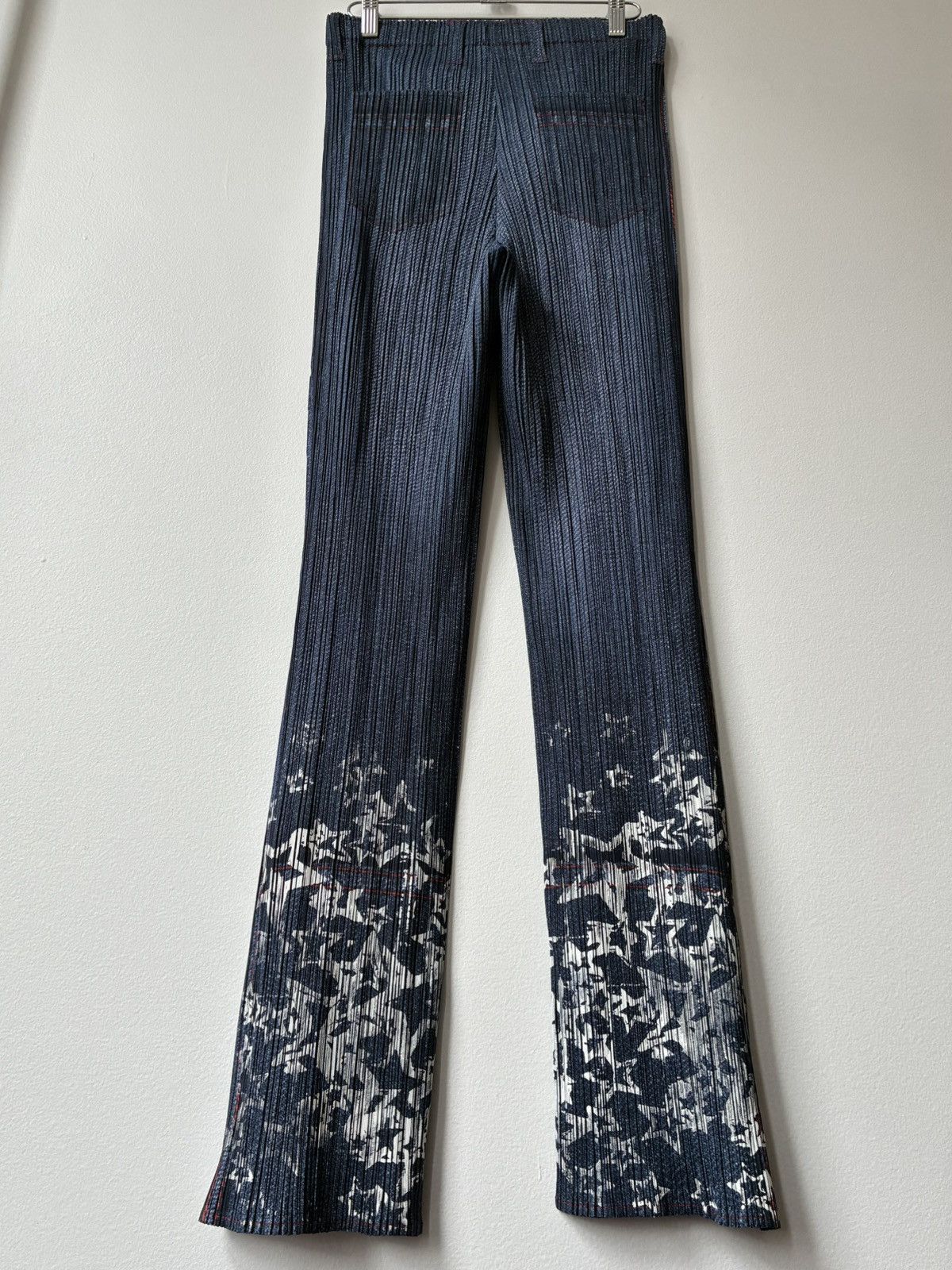 Pleats Please Issey Miyake PLEATS PLEASE Trompe L’Oeil Denim Printed Pants Size US 32 / EU 48 - 6 Thumbnail