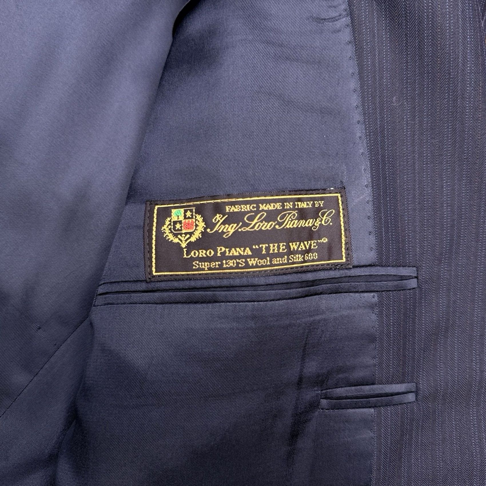 Loro Piana Hickey Freeman Loro Piana Suit Jacket 44 Navy Blue Wool Blazer Size 44R - 5 Thumbnail