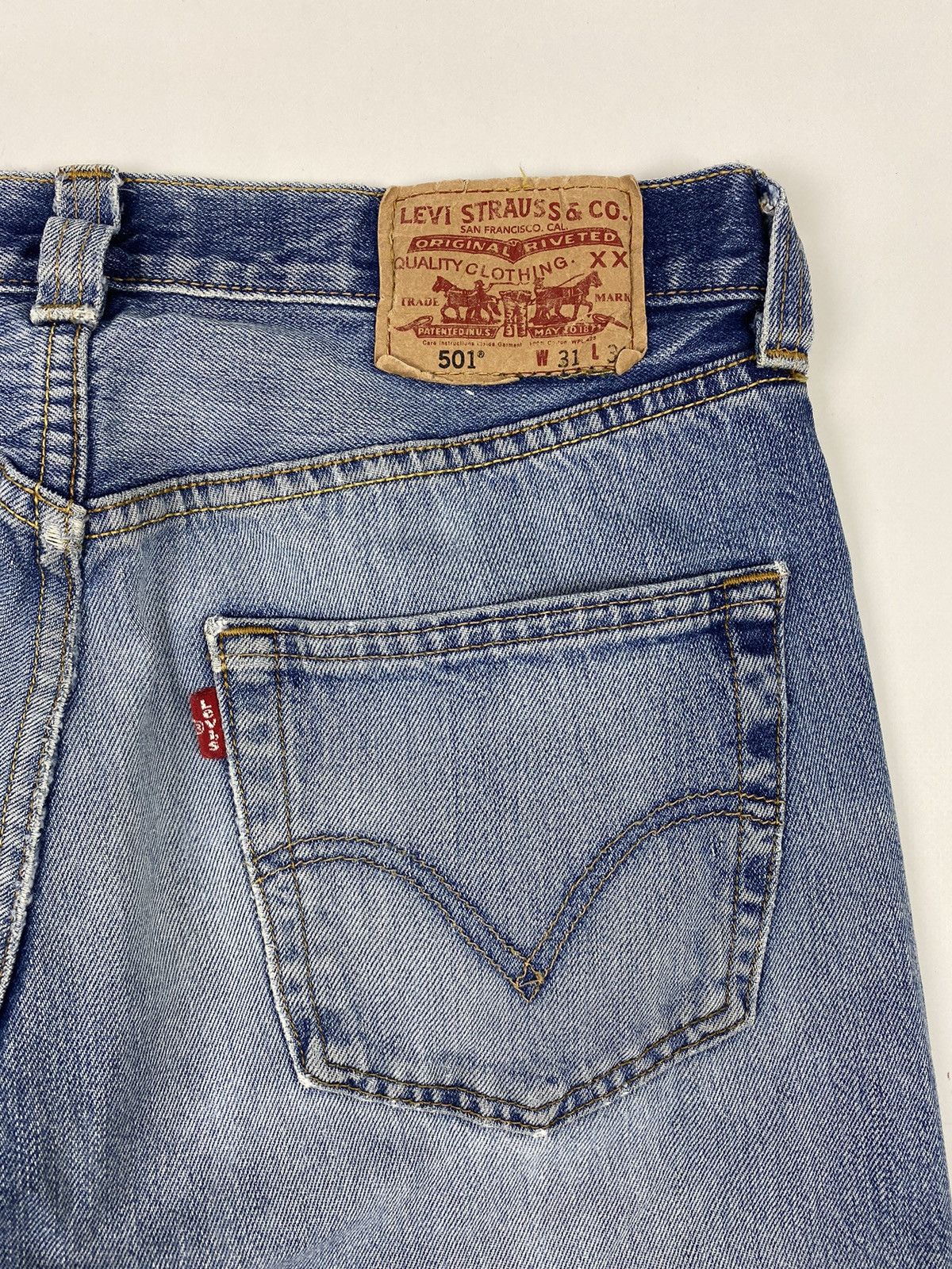 Levi's Y2K Distressed Levi’s 501 Washed Denim Pants 31X34 Size US 31 - 11 Thumbnail