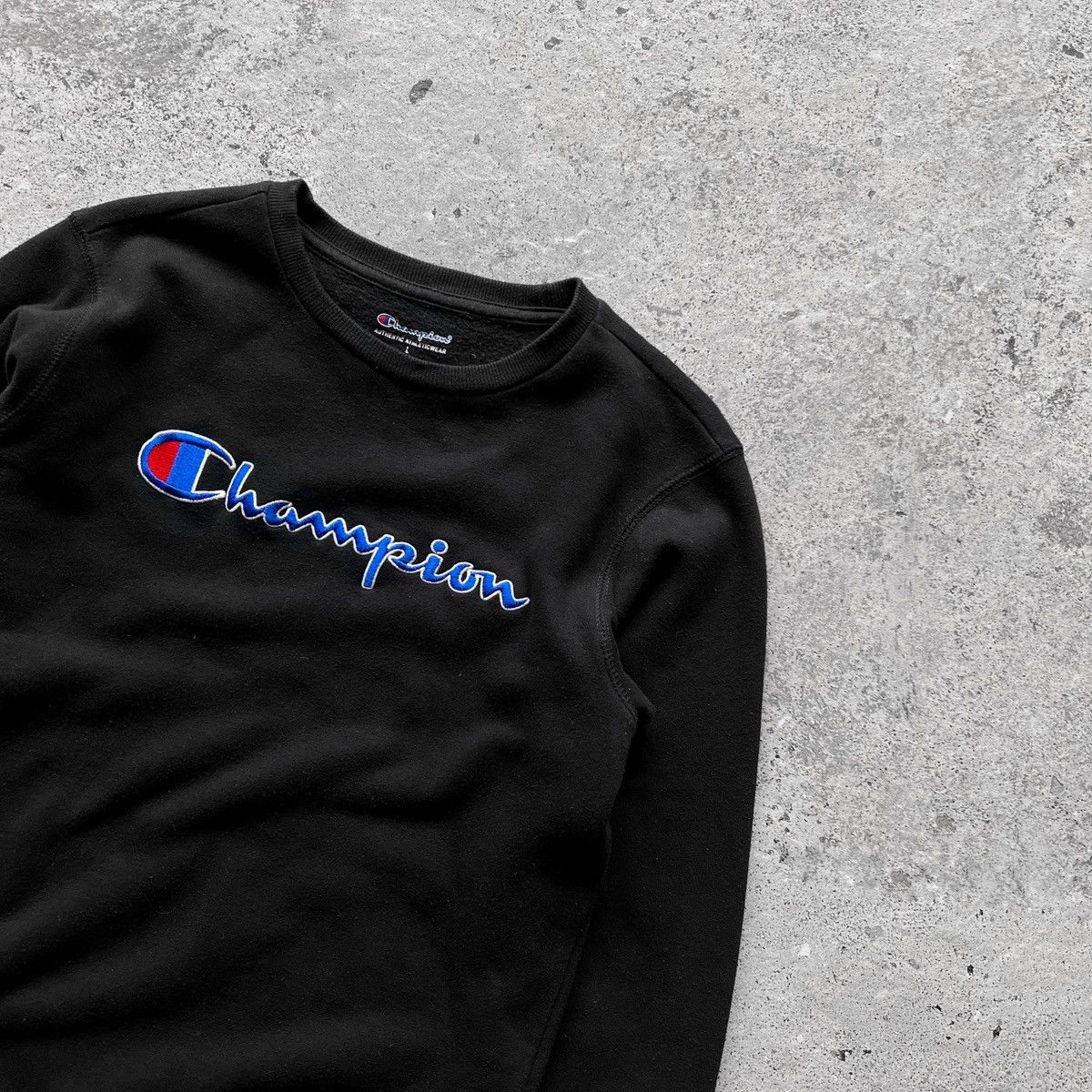 Champion × Designer Champion Womens Black Long Sleeve Sweatshirt Center Logo Size L / US 10 / IT 46 - 2 Thumbnail