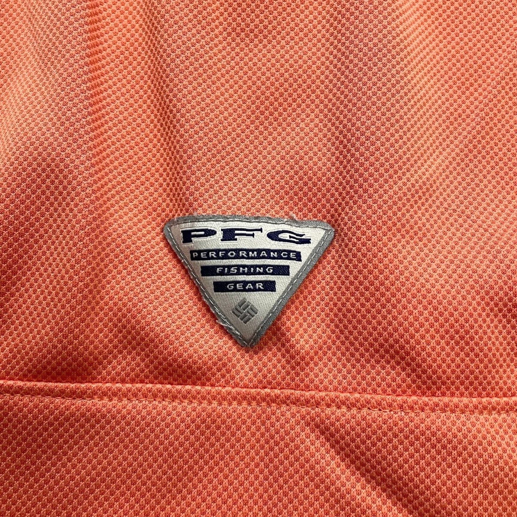 Vintage Columbia Polo Shirt Mens Large Orange PFG Omni-Shade Perfect Cast Shirt Short Sleeve Golf Casual Activewear Size US L / EU 52-54 / 3 - 4 Thumbnail