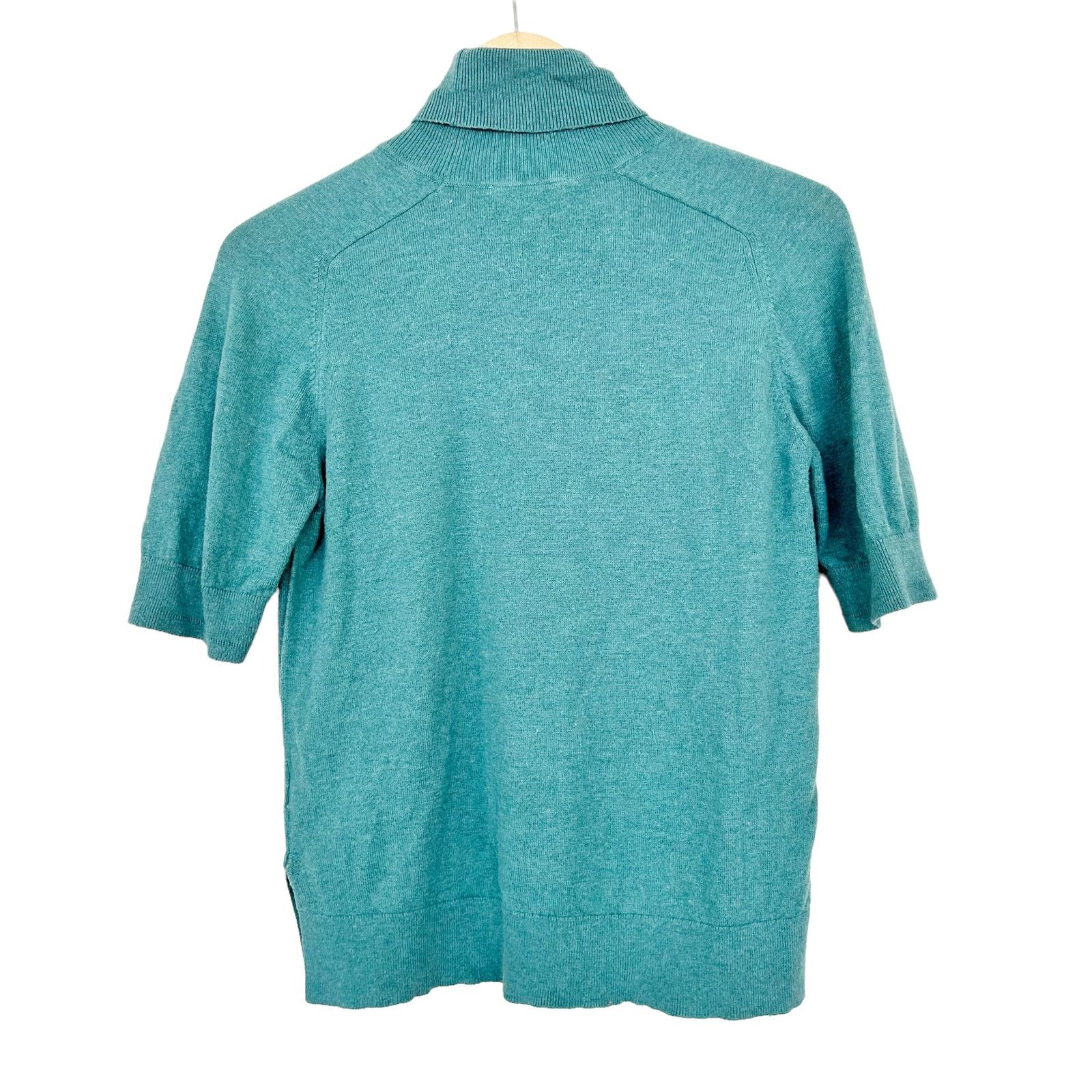 Everlane Everlane Green Wool Blend Short Sleeve Turtleneck Sz S Size S / US 4 / IT 40 - 4 Thumbnail