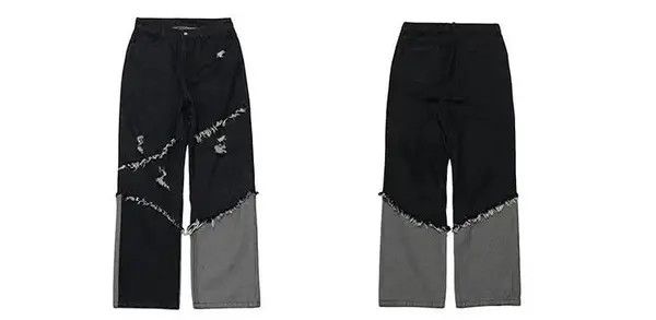 VIBE Baggy Distressed patchwork jeans pants y2k Size US 30 / EU 46 - 7 Thumbnail
