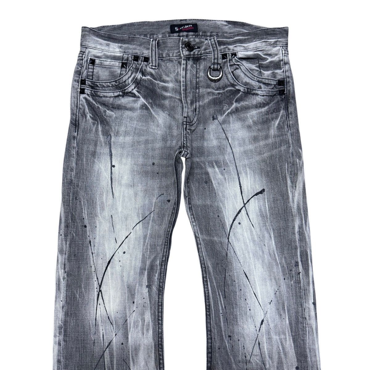 Japanese Brand Sorridere Embroidery Denim Flare Jeans Painter Size US 33 - 3 Thumbnail