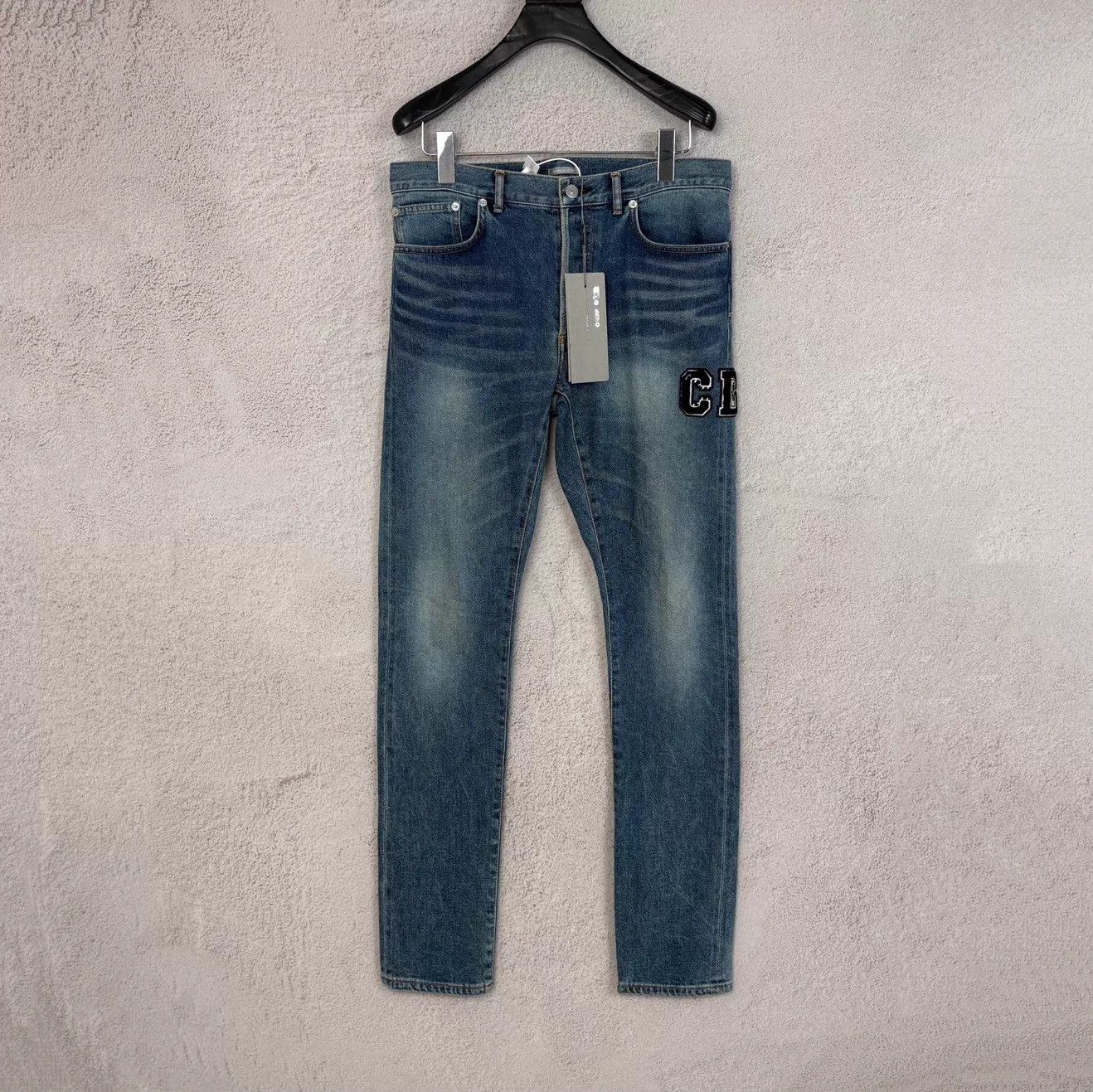 Dior Dior CD FlockedEmbroidery Denim Pants Blue Size 31 Size US 31 - 1 Thumbnail