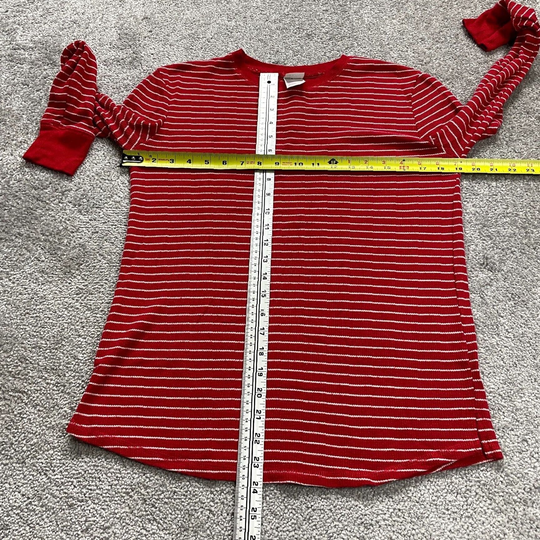 Vintage Stars Above Top Womens XS Red Striped Knit Long Sleeve Crew Neck Pajama Loung Size XS / US 0-2 / IT 36-38 - 7 Thumbnail