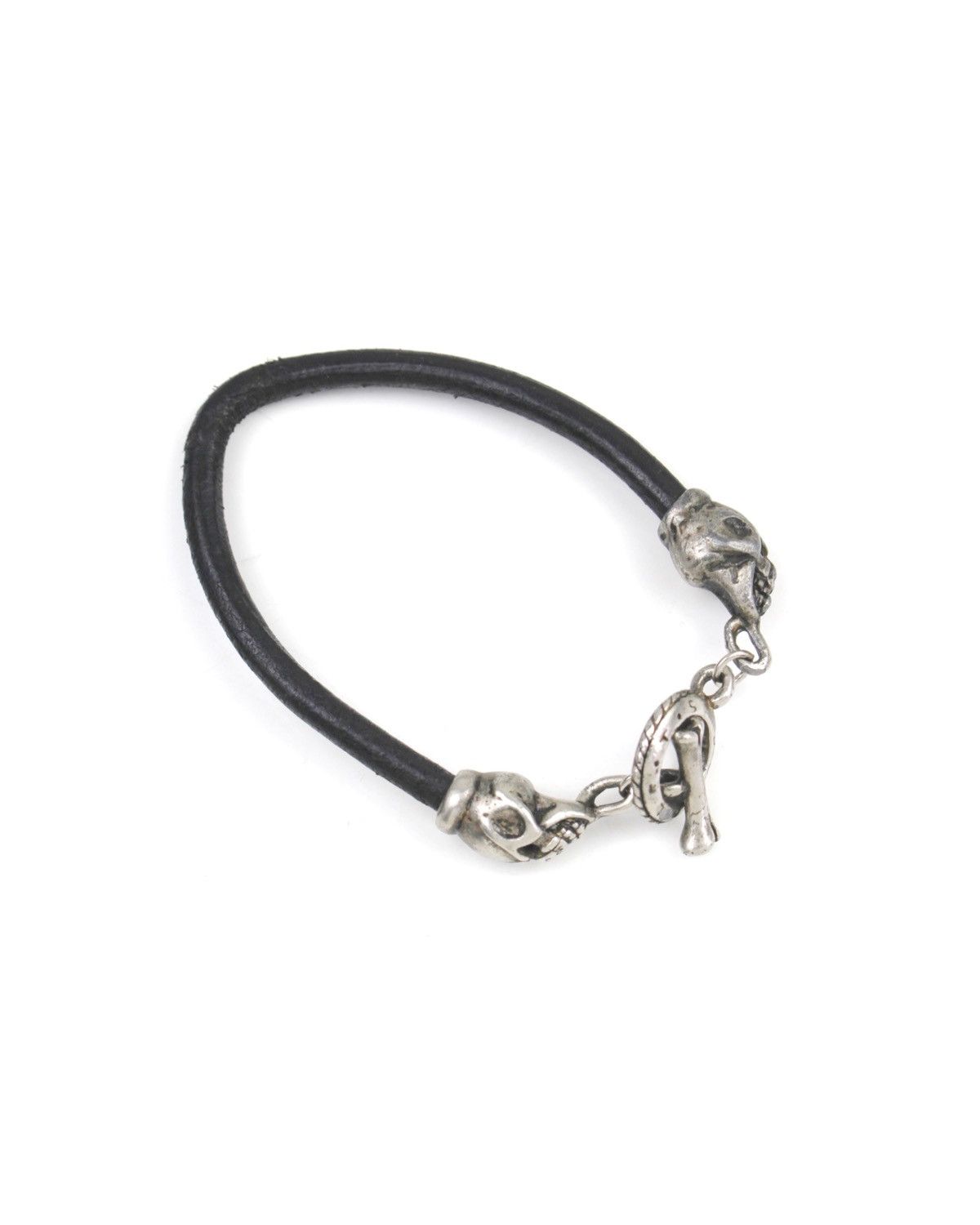 Vintage 2000S DOUBLE T S JAPAN SKULL LEATHER TOGGLE BRACELET Size ONE SIZE - 1 Thumbnail
