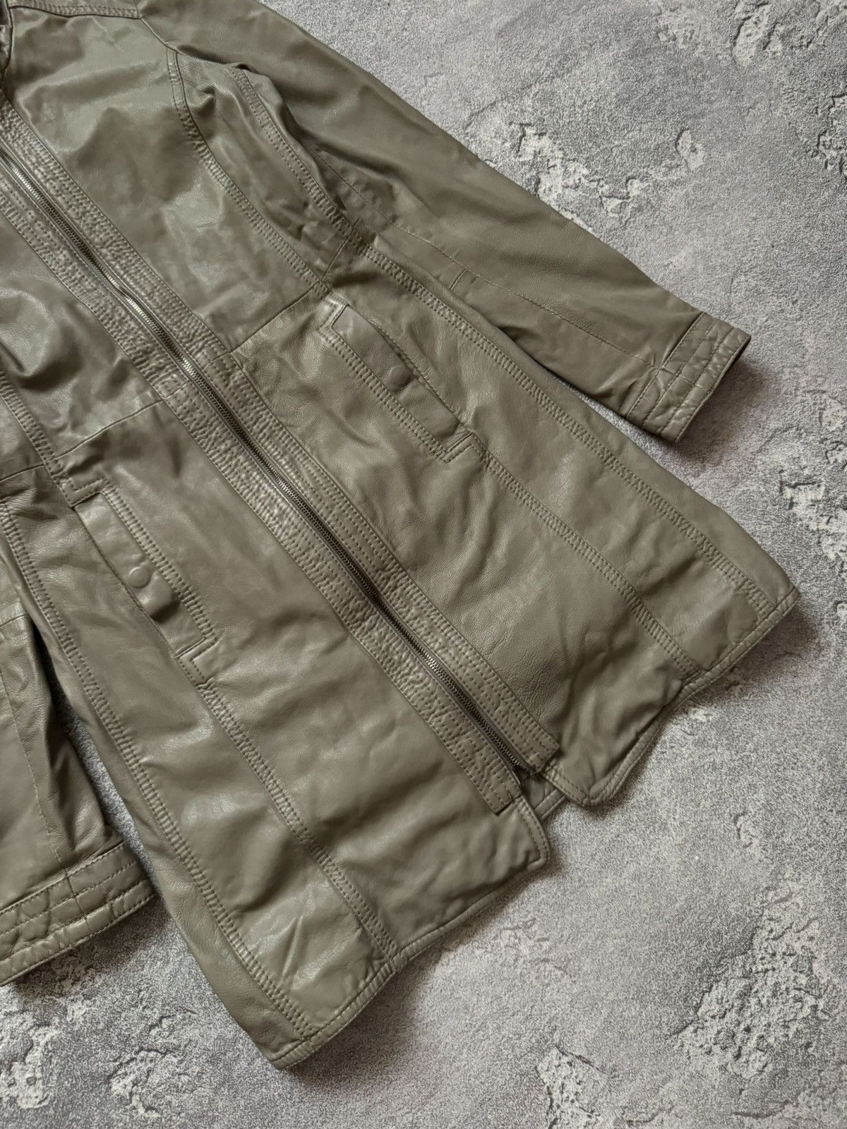Armani × Emporio Armani Emporio Armani Jeans I38/US4/F34 long leather jacket coat Size S / US 4 / IT 40 - 6 Thumbnail