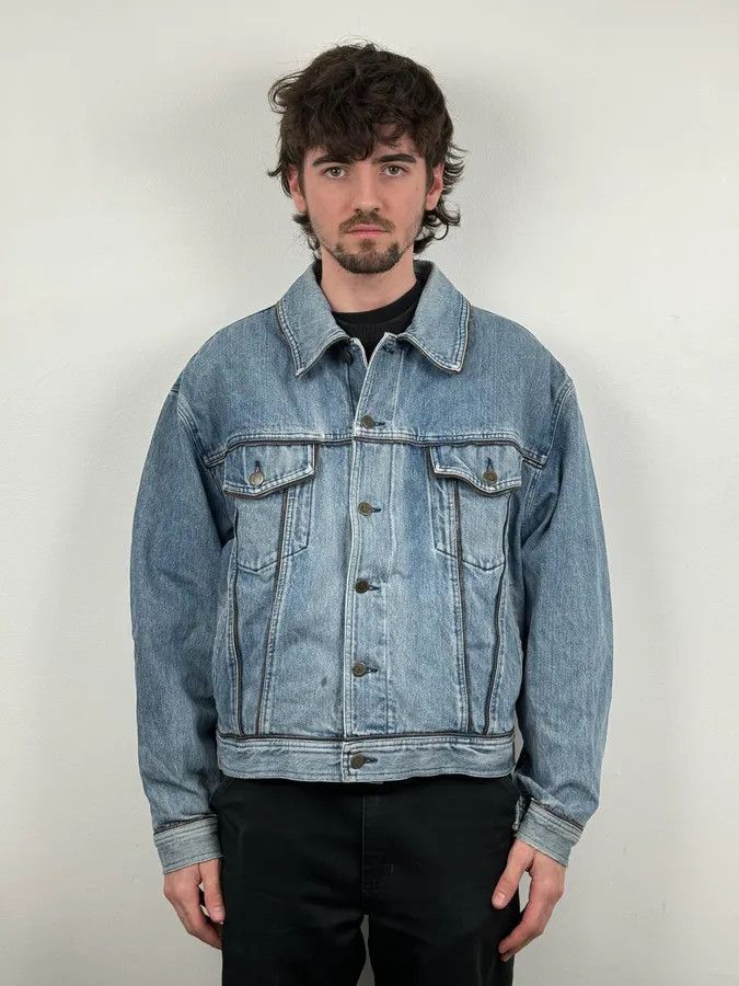 Moschino 2000s Moschino Multi Zips Blue Aero Denim Jacket Size US M / EU 48-50 / 2 - 1 Thumbnail
