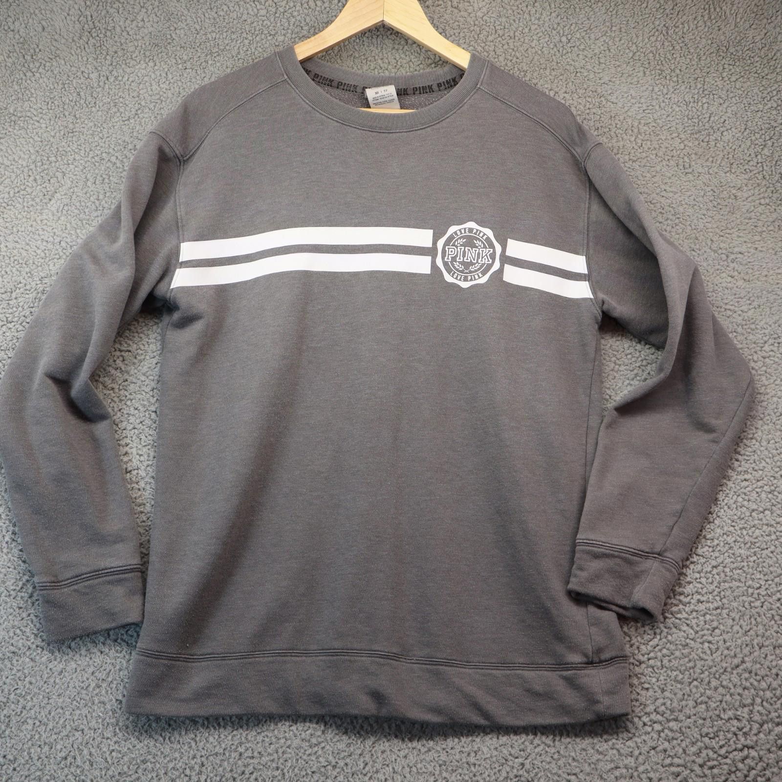 Other Victoria Secret PINK Oversize Sweatshirt XS Grey Comfy Baggy Size XS / US 0-2 / IT 36-38 - 1 Thumbnail