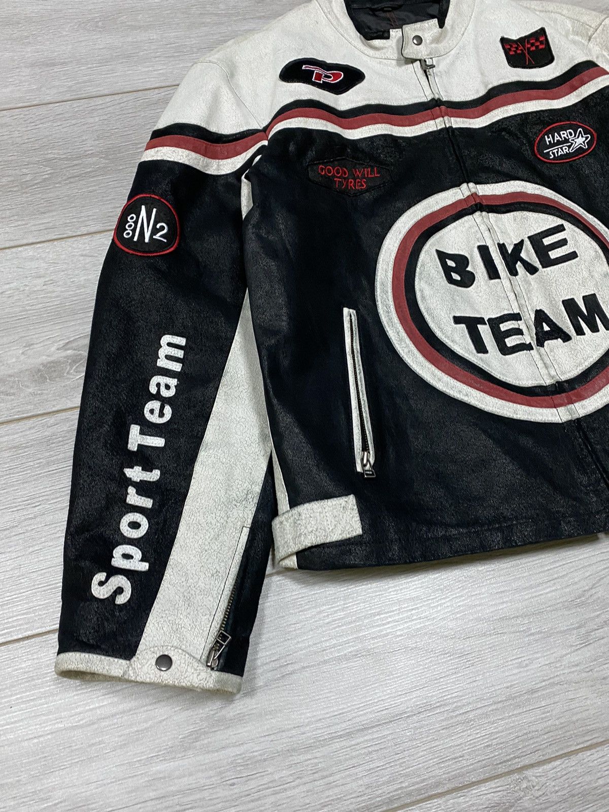 Vintage Bike Team vintage leather racing jacket Size US XL / EU 56 / 4 - 4 Thumbnail