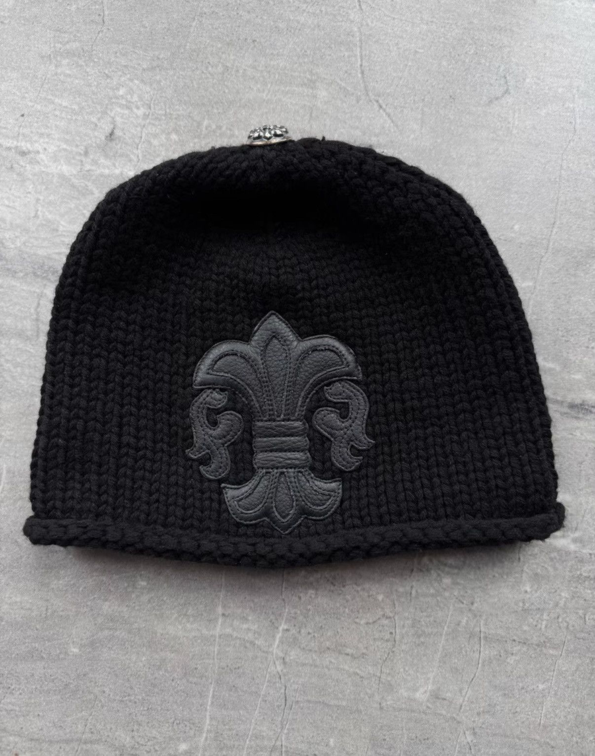 Chrome Hearts Chrome Hearts Scout Flower Leather Applique Beanie Size ONE SIZE - 1 Thumbnail