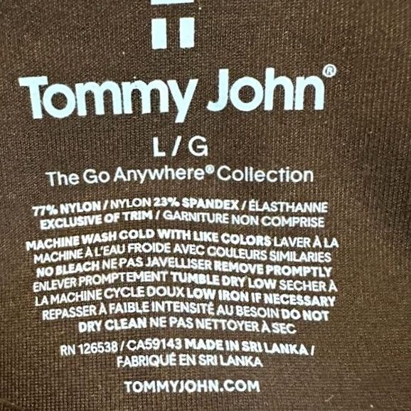 Vintage Tommy John Womens Legging Pants Large Black Compression Workout Stretch Fitted Size 36" / US 14 / IT 50 - 3 Thumbnail
