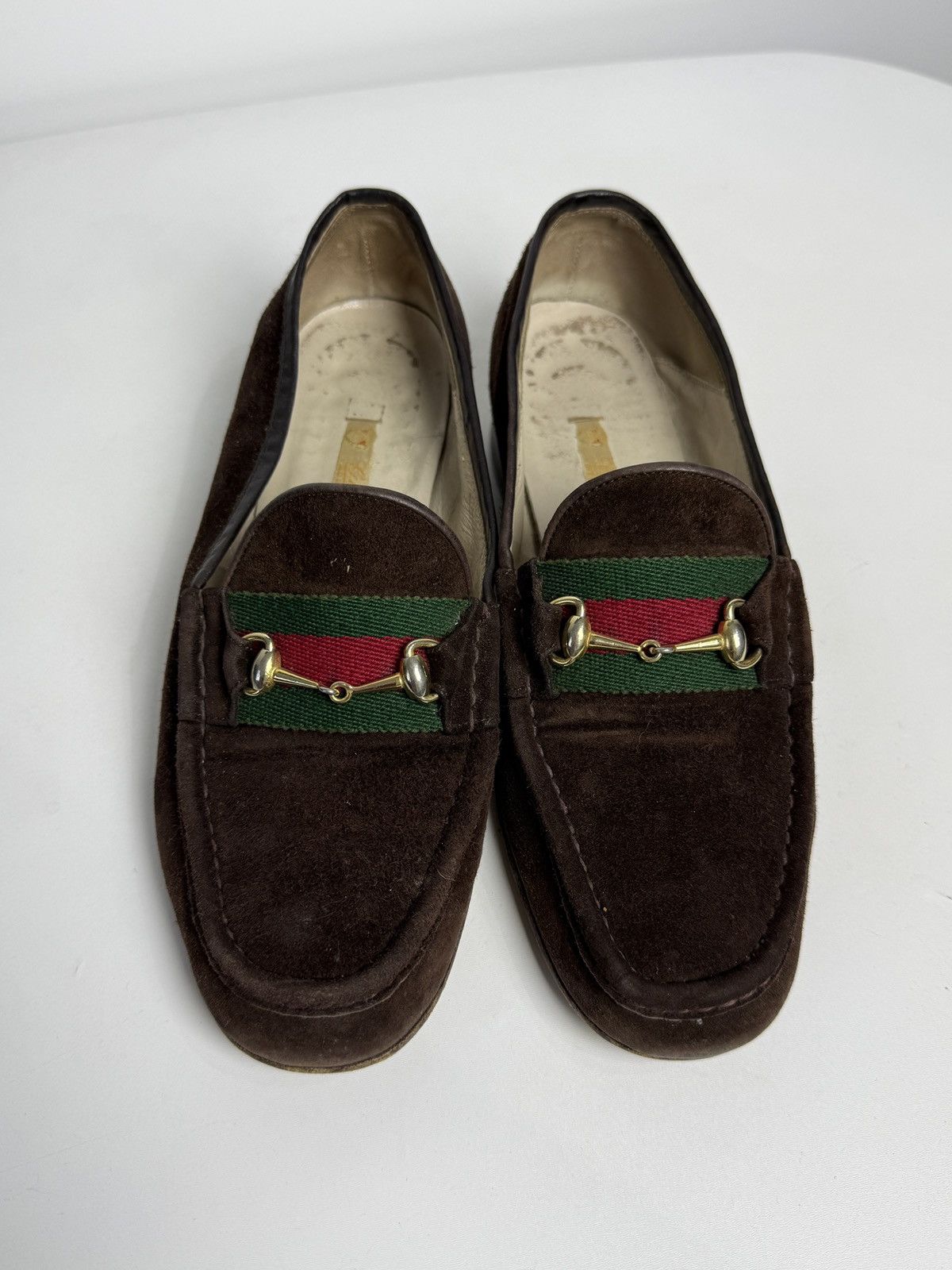 Gucci Vintage 80s rare Gucci brown suede loafers with horsebit Size US 7 / IT 37 - 4 Thumbnail