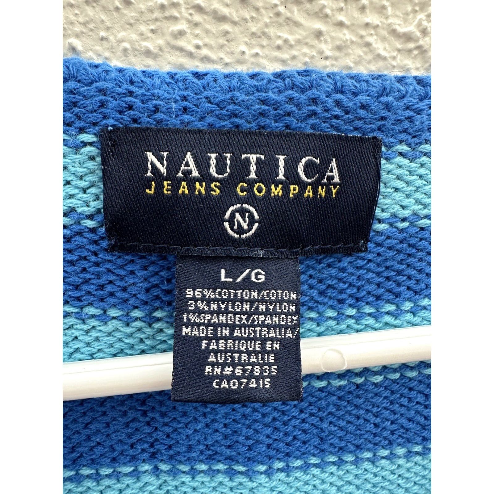 Nautica Nautica Jeans Company Womens Tank Size Large Blue Striped Sleeveless Knit Shirt Size 36" / US 14 / IT 50 - 4 Thumbnail