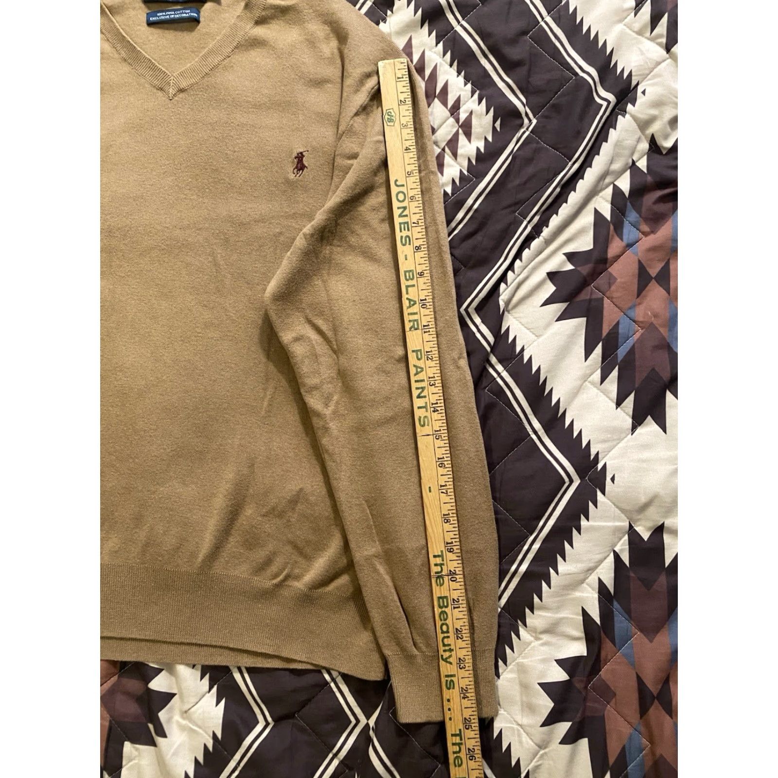 Polo Ralph Lauren VINTAGE Polo Ralph Lauren Sweater Pullover 2XL Men Brown 100% Pima Cotton V-Neck Size US XXL / EU 58 / 5 - 8 Thumbnail