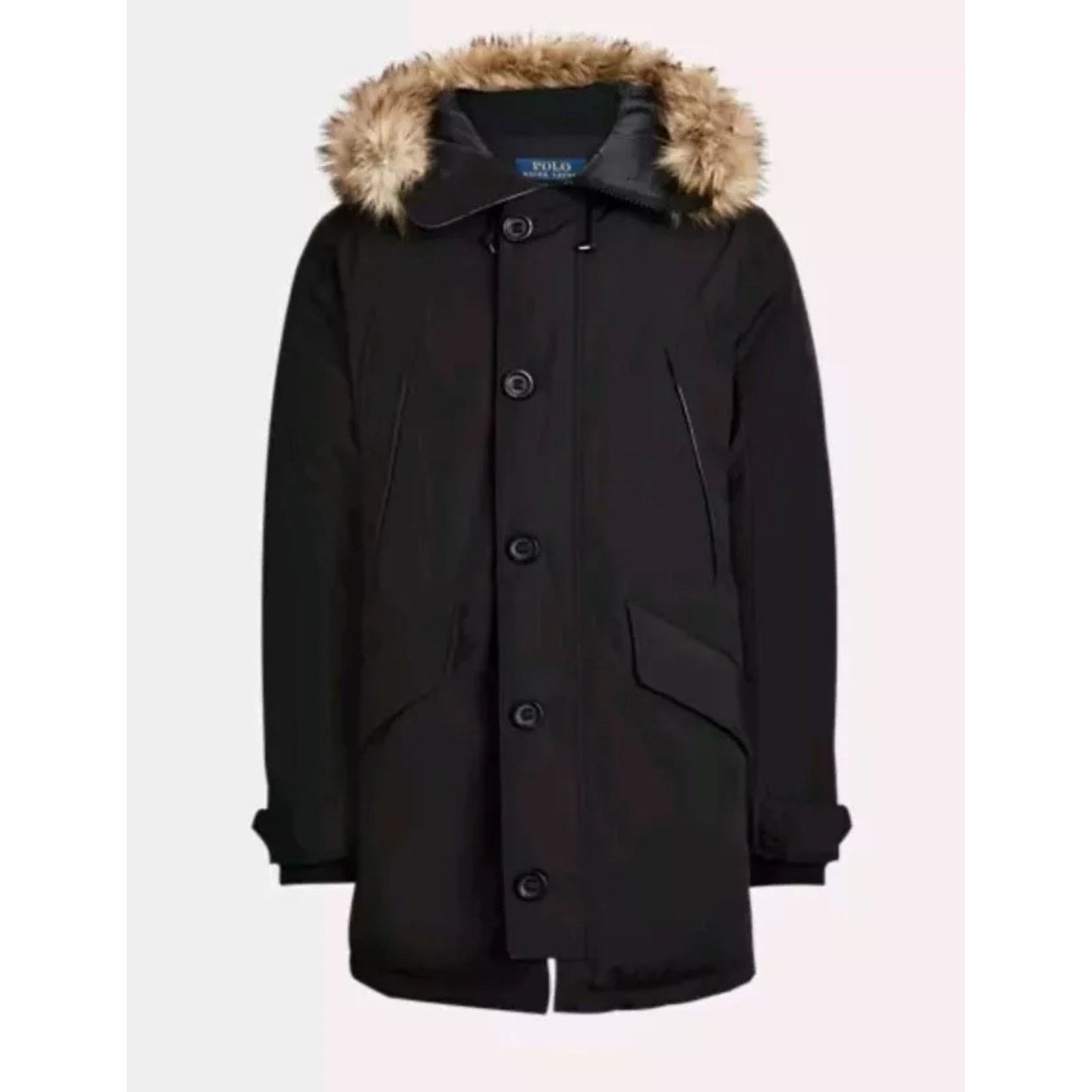 Polo Ralph Lauren Faux Trim Down Parka Jacket size XL Black
