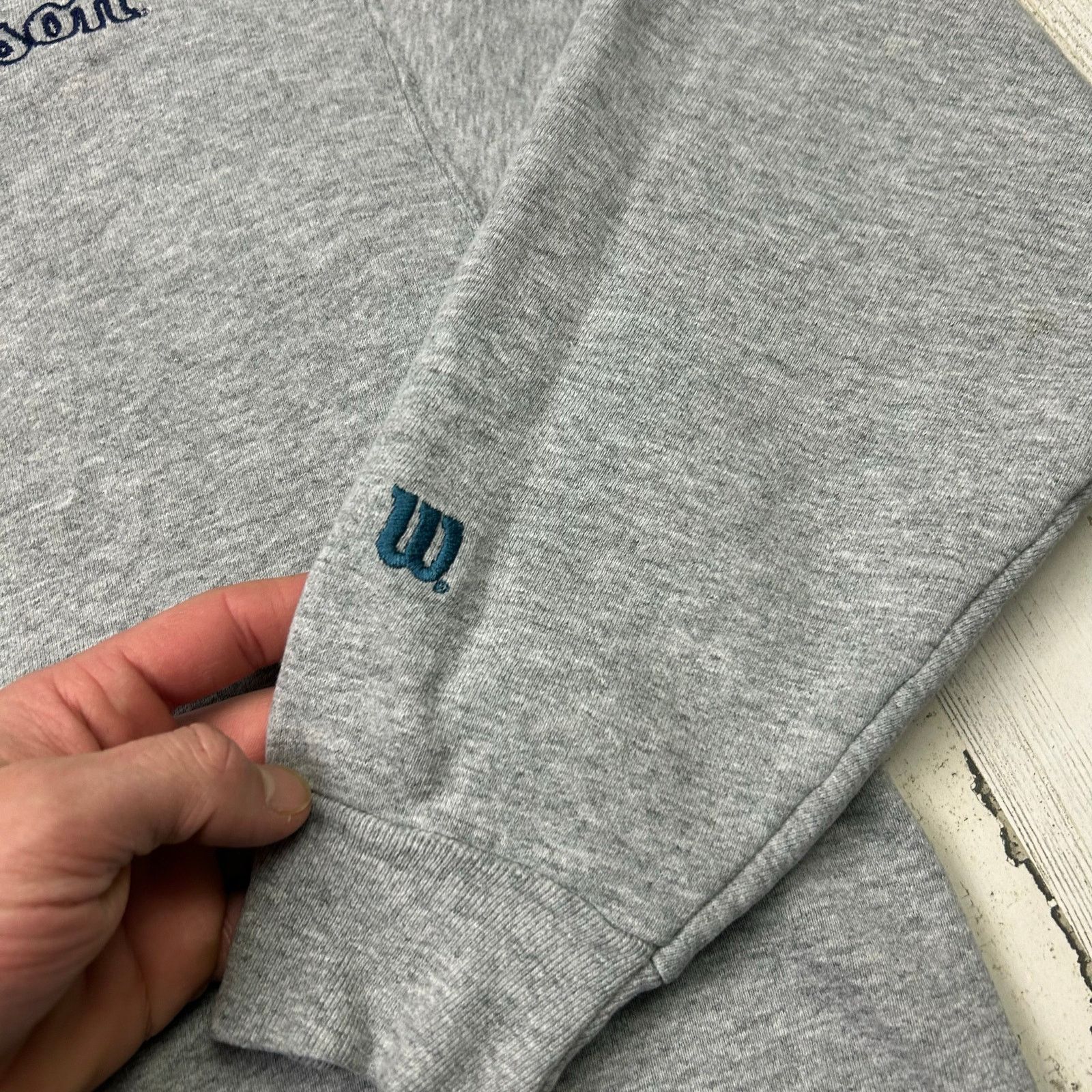 Vintage × Wilson Vintage Wilson Embroidered Gray Crewneck Sweatshirt Size US M / EU 48-50 / 2 - 4 Thumbnail