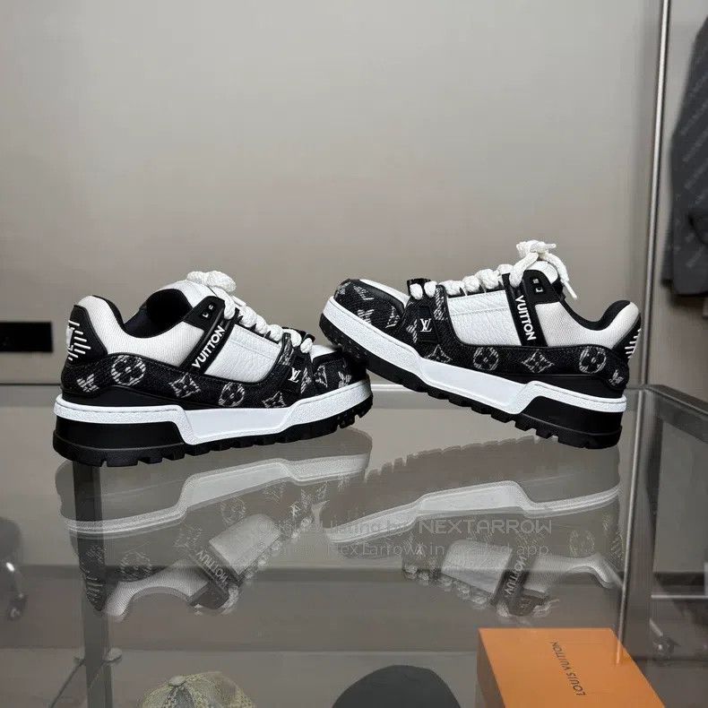 Louis Vuitton Louis Vuitton Trainer Maxi Black and White Denim Fat Ding Size US 6.5 / EU 39-40 - 4 Thumbnail