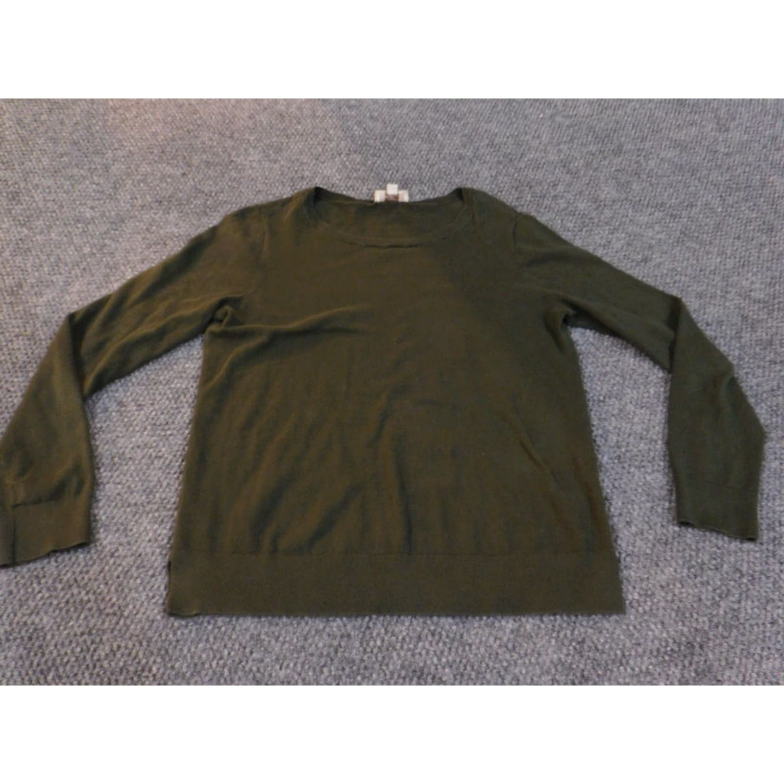 Loft LOFT Sweater Medium Green Pullover Round Neck Womens Regular Cotton Knit Stretch Knit Pattern Vintage: No Size M / US 6-8 / IT 42-44 - 3 Thumbnail