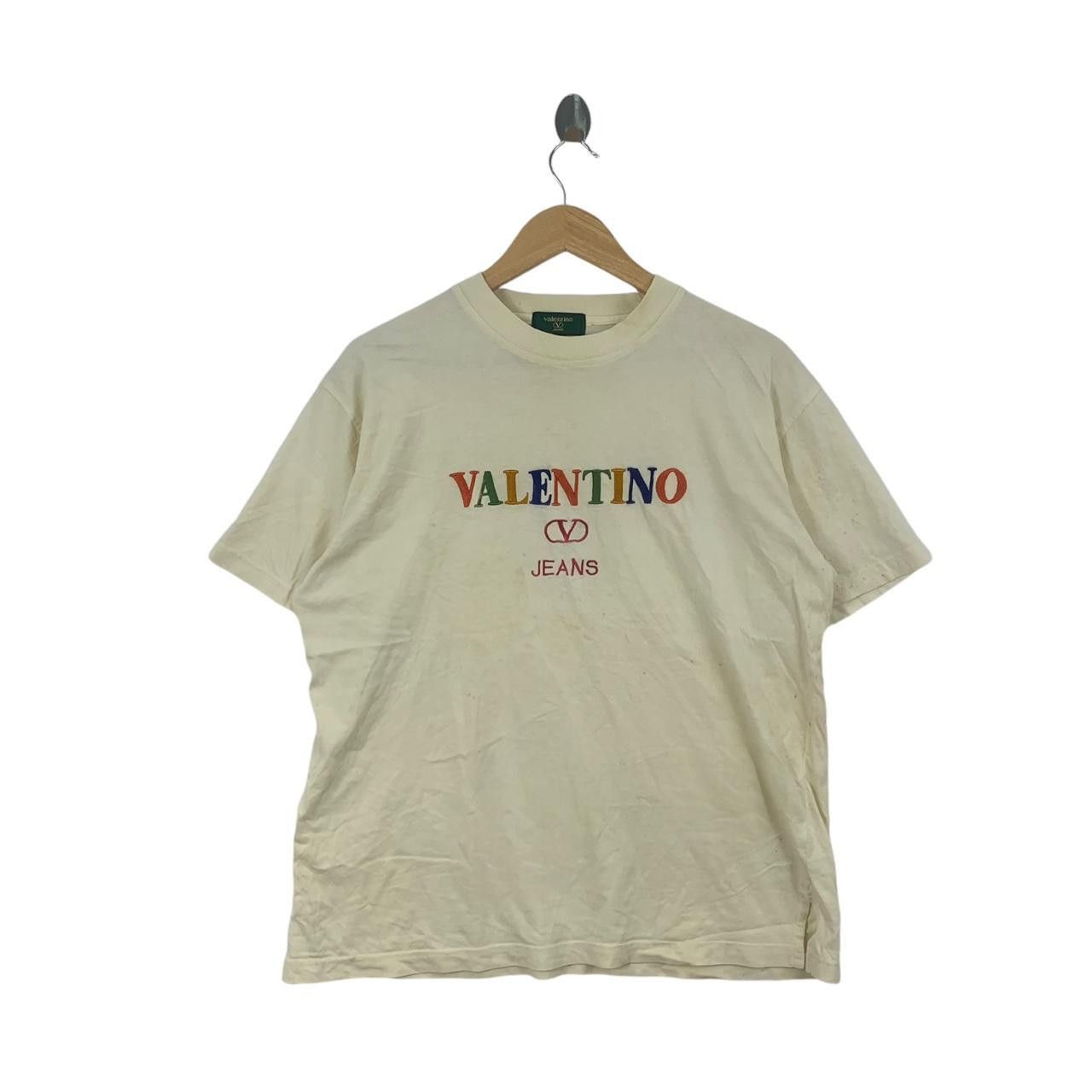 Vintage Vintage VALENTINO JEANS Embroidered Logo Tee Shirt Top Size M / US 6-8 / IT 42-44 - 1 Thumbnail