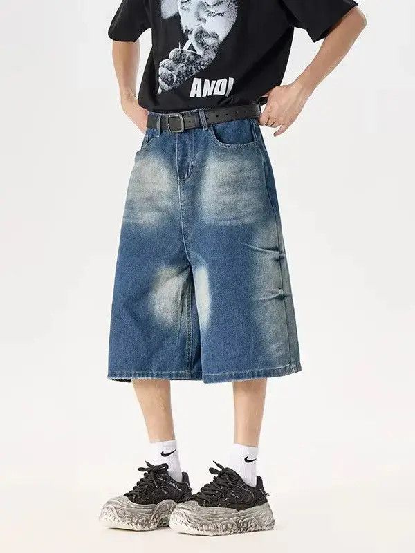 Japanese Brand Retro loose wide leg casual denim shorts Size US 32 / EU 48 - 1 Thumbnail