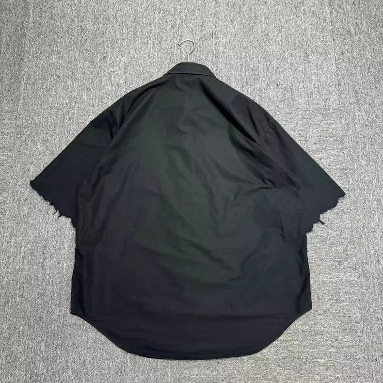 Balenciaga Balenciaga Black Distressed Short Sleeve Shirt Size US XS / EU 42 / 0 - 2 Thumbnail