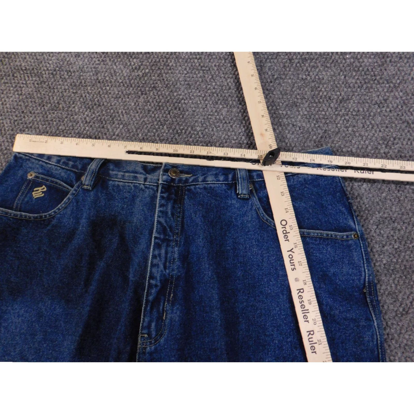 Rocawear Rocawear Shorts Mens 42 Blue Denim Baggy Hip Hop Jean Carpenter Embroidered Logo Size US 42 / EU 58 - 5 Thumbnail