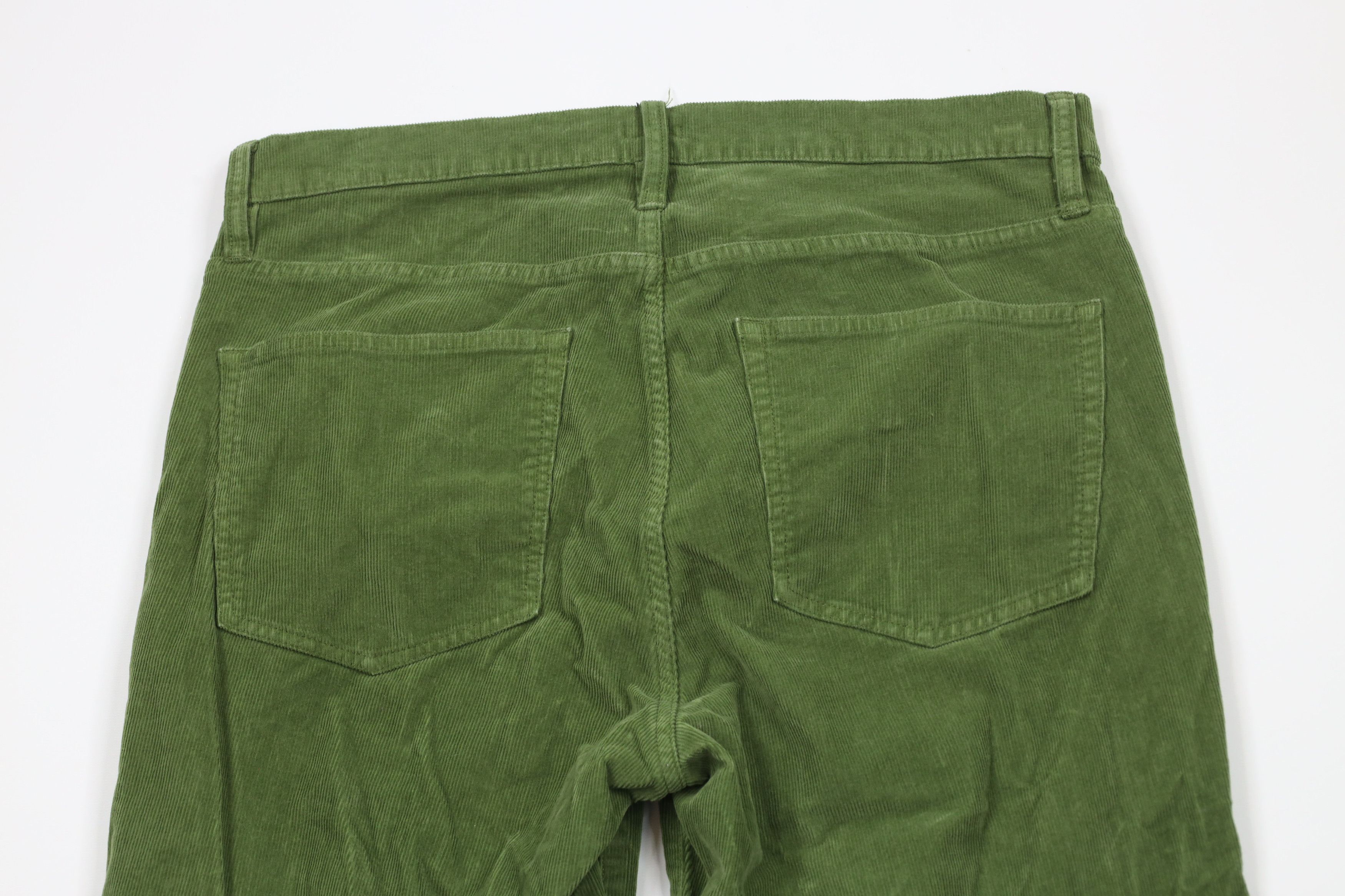 J.Crew × Vintage J Crew Faded Slim Straight Leg Corduroy Chino Pants Green Size 32" / US 10 / IT 46 - 8 Thumbnail