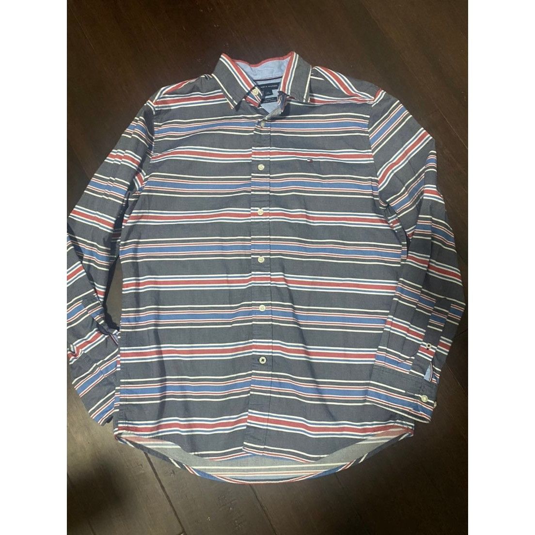 Tommy Hilfiger Tommy Hilfiger Classic Fit Mens Size Small Blue Striped Long Size US S / EU 44-46 / 1 - 4 Thumbnail