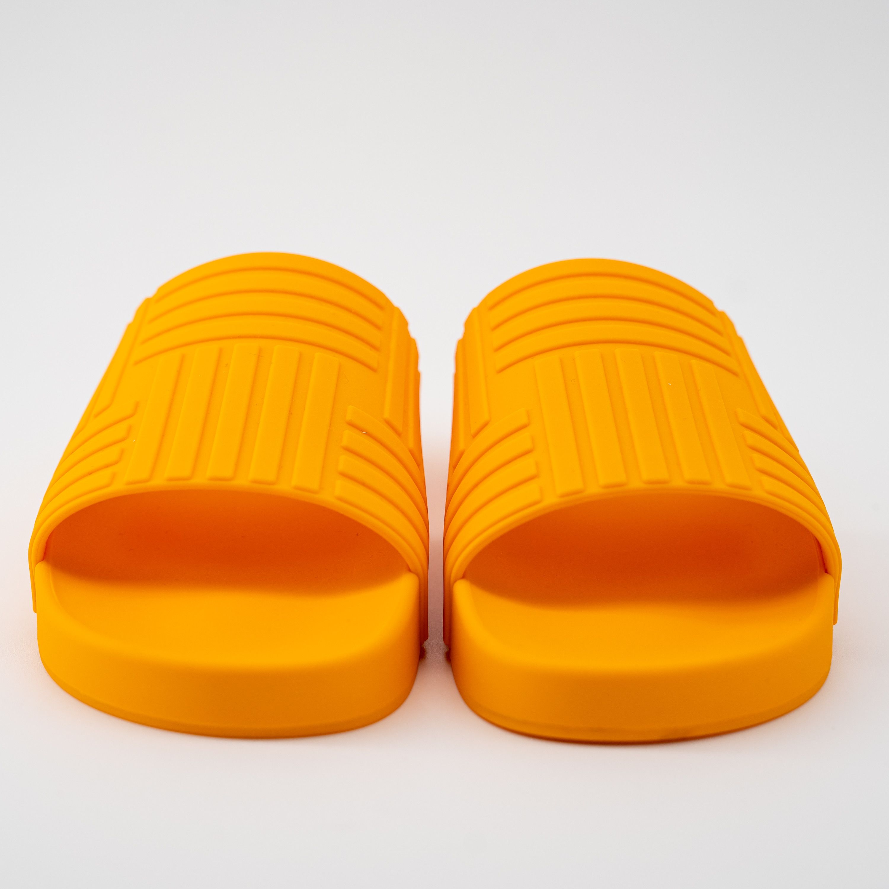 Bottega Veneta 37 7 us Bottega Veneta Rubber Slide Sandals Orange Tangerine Size US 7 / IT 37 - 2 Thumbnail