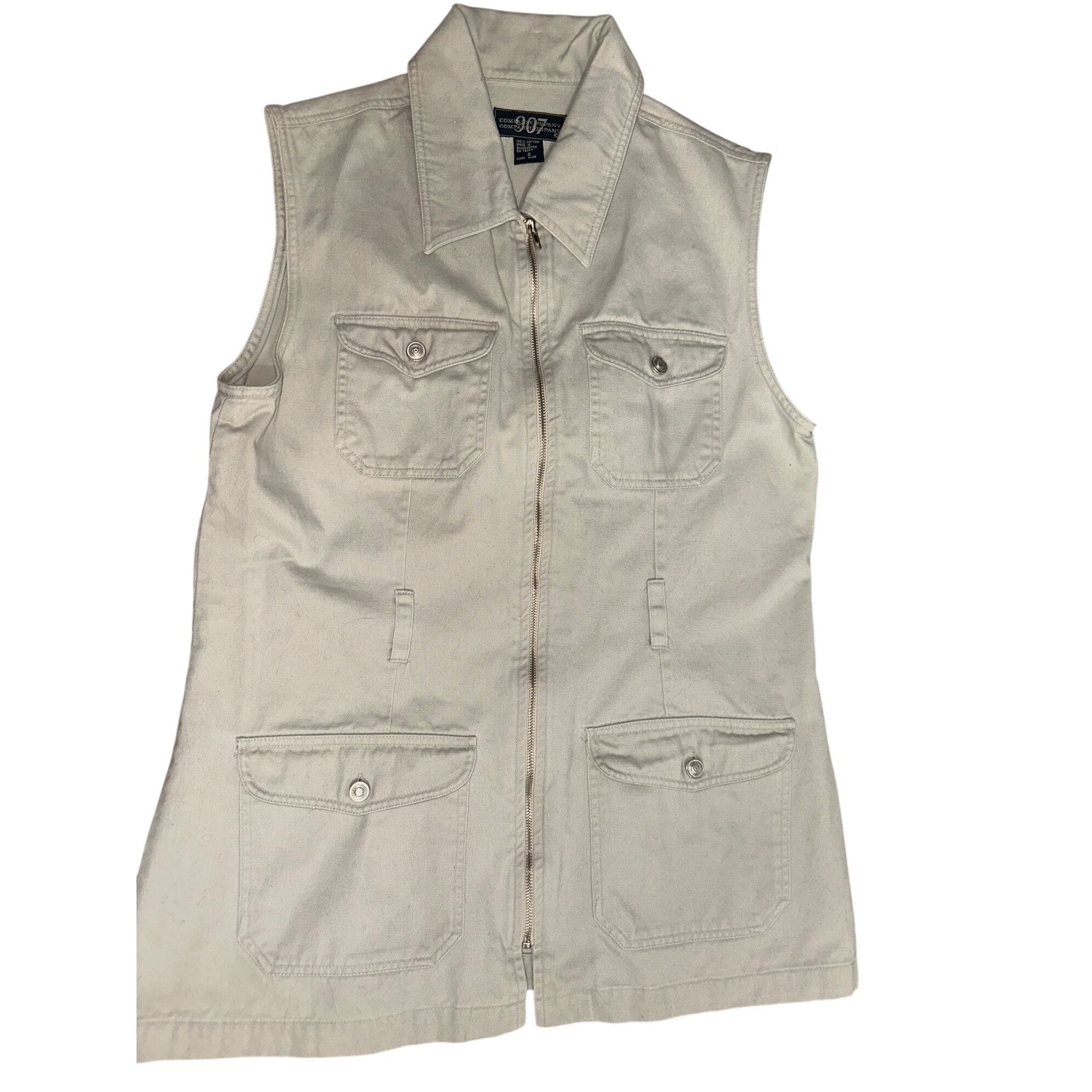 Other 907 Company Small Utility Travel Vest Neutral Cotton Zip Fro Size S / US 4 / IT 40 - 9 Thumbnail