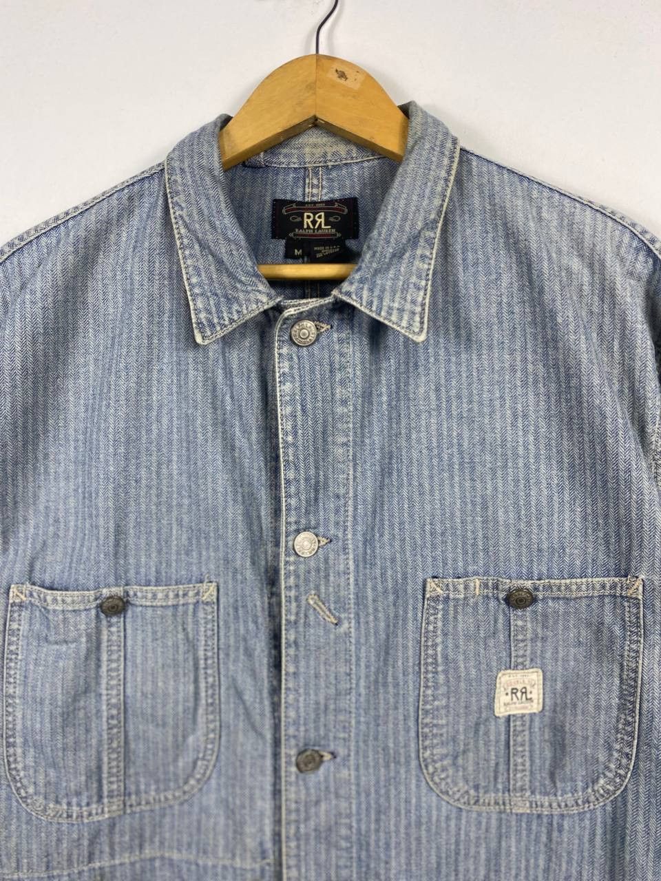 RRL Ralph Lauren vintage rrl ralph lauren herringbone denim jacket Size US XXL / EU 58 / 5 - 2 Thumbnail