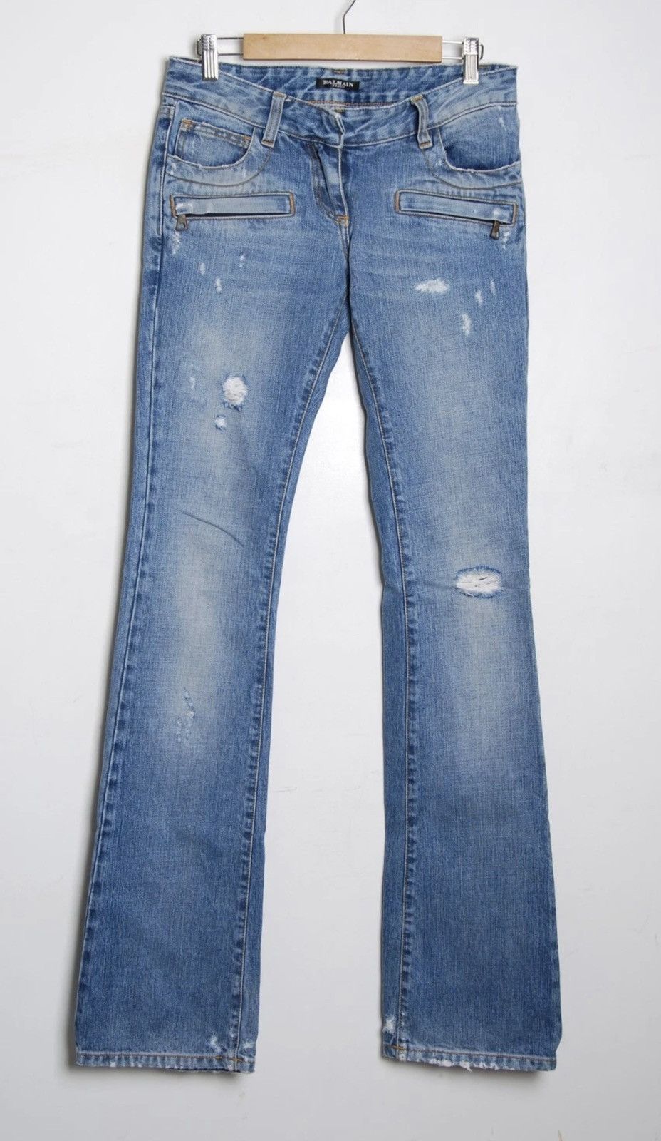 Balmain BALMAIN Decarnin FW2010 Flared Biker Distressed Denim Jeans Size US 28 / EU 44 - 3 Thumbnail
