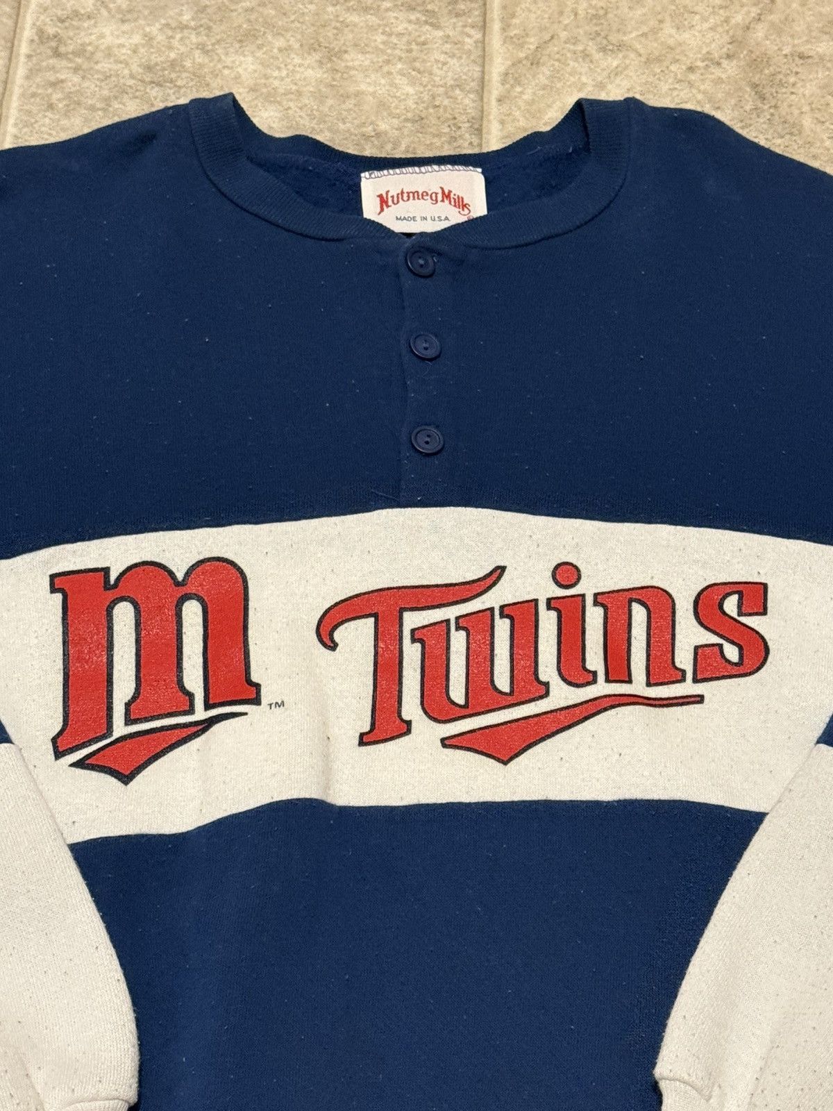MLB × Vintage Retro World Series Minnesota Twins Striped Crewneck Size US M / EU 48-50 / 2 - 2 Thumbnail