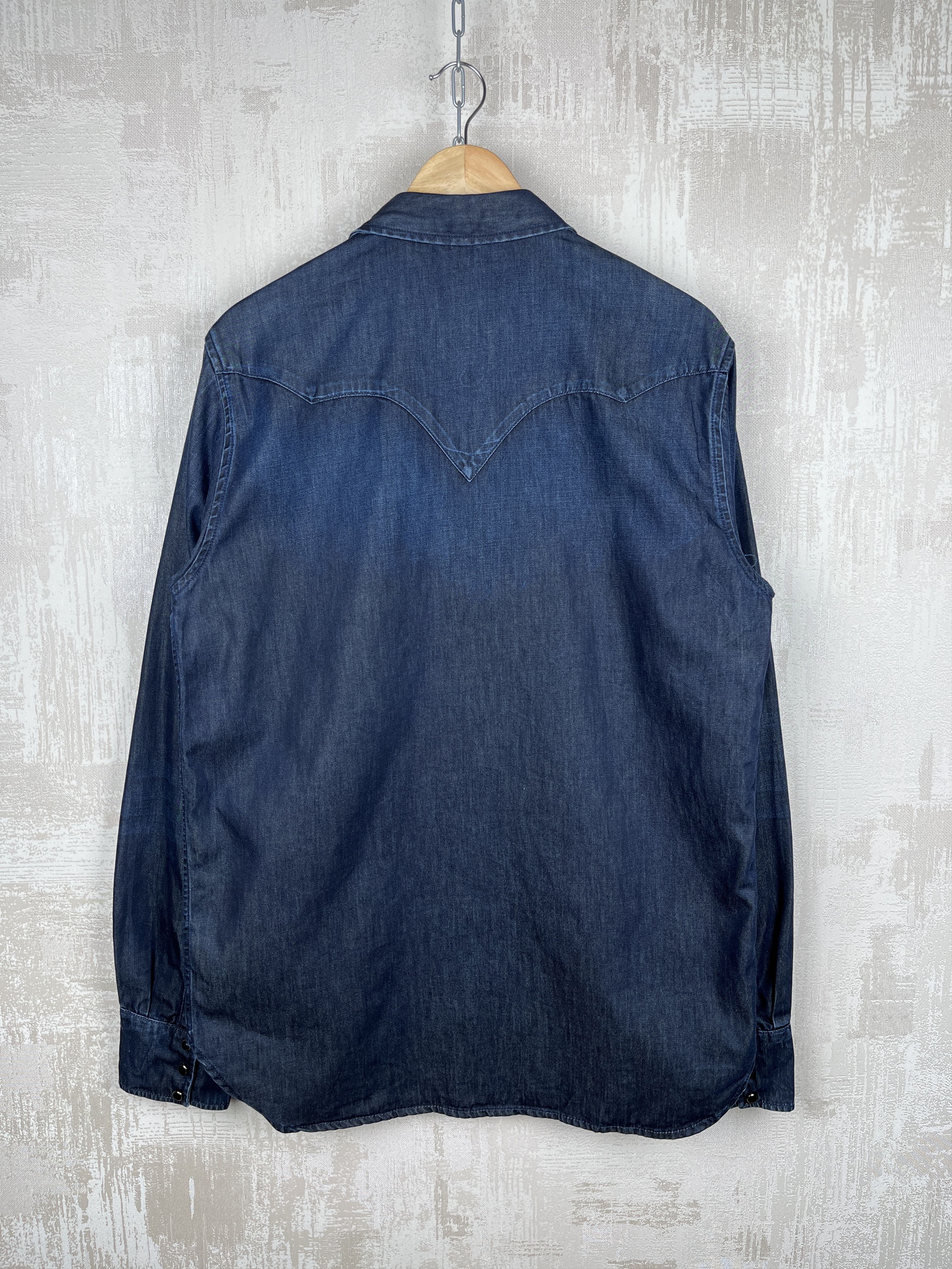 Diesel Black Gold Diesel Black Gold Western Snap Button L/S Jeans Shirt Size US L / EU 52-54 / 3 - 20 Thumbnail