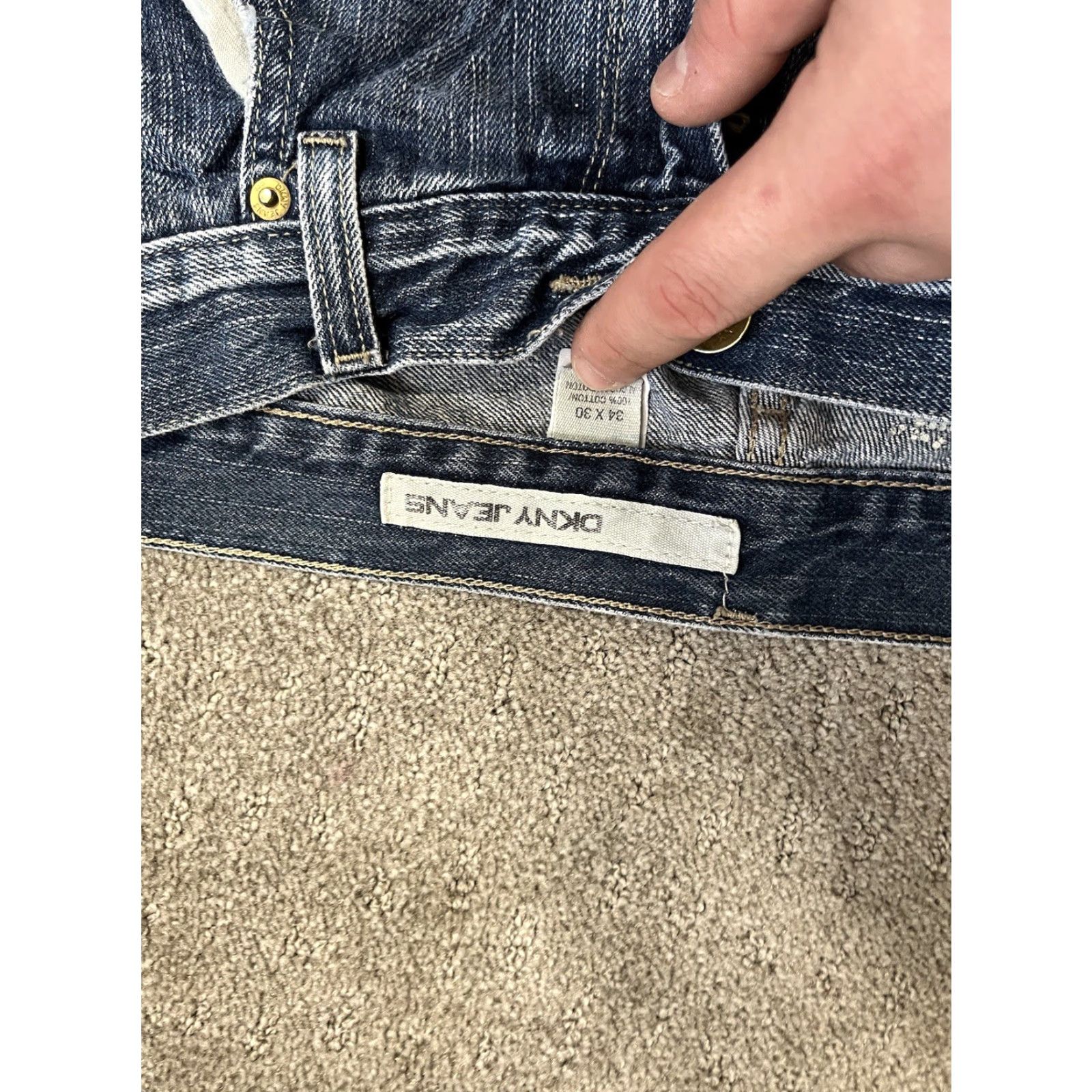 DKNY DKNY Jeans Men's 34x30 Denim Blue Cotton Relaxed Leg Workwear Dark Wash Faded City Classic Outdoor 34 Mens Jeans Blue Cotton DKNY 5-Pocket Size US 34 / EU 50 - 5 Thumbnail