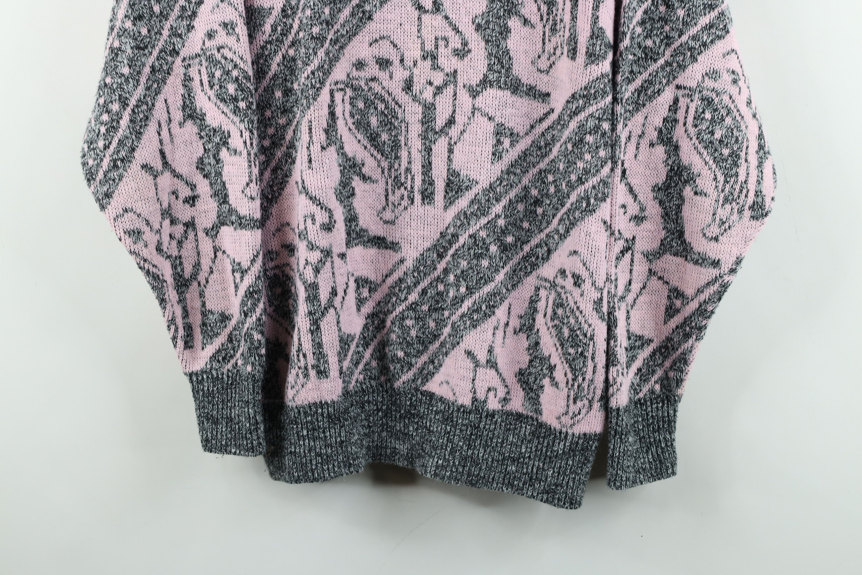 Vintage Vintage 90s Streetwear Paisley Geometric Knit Sweater USA Size L / US 10 / IT 46 - 3 Thumbnail