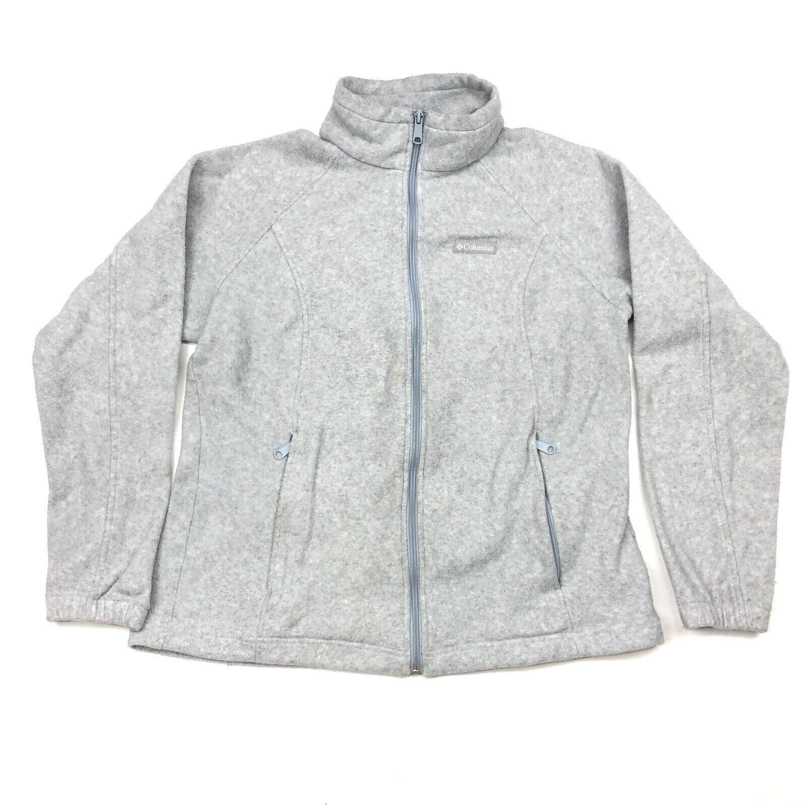 Columbia columbia womens gray fleece full zip jacket sweater large L Size L / US 10 / IT 46 - 1 Thumbnail