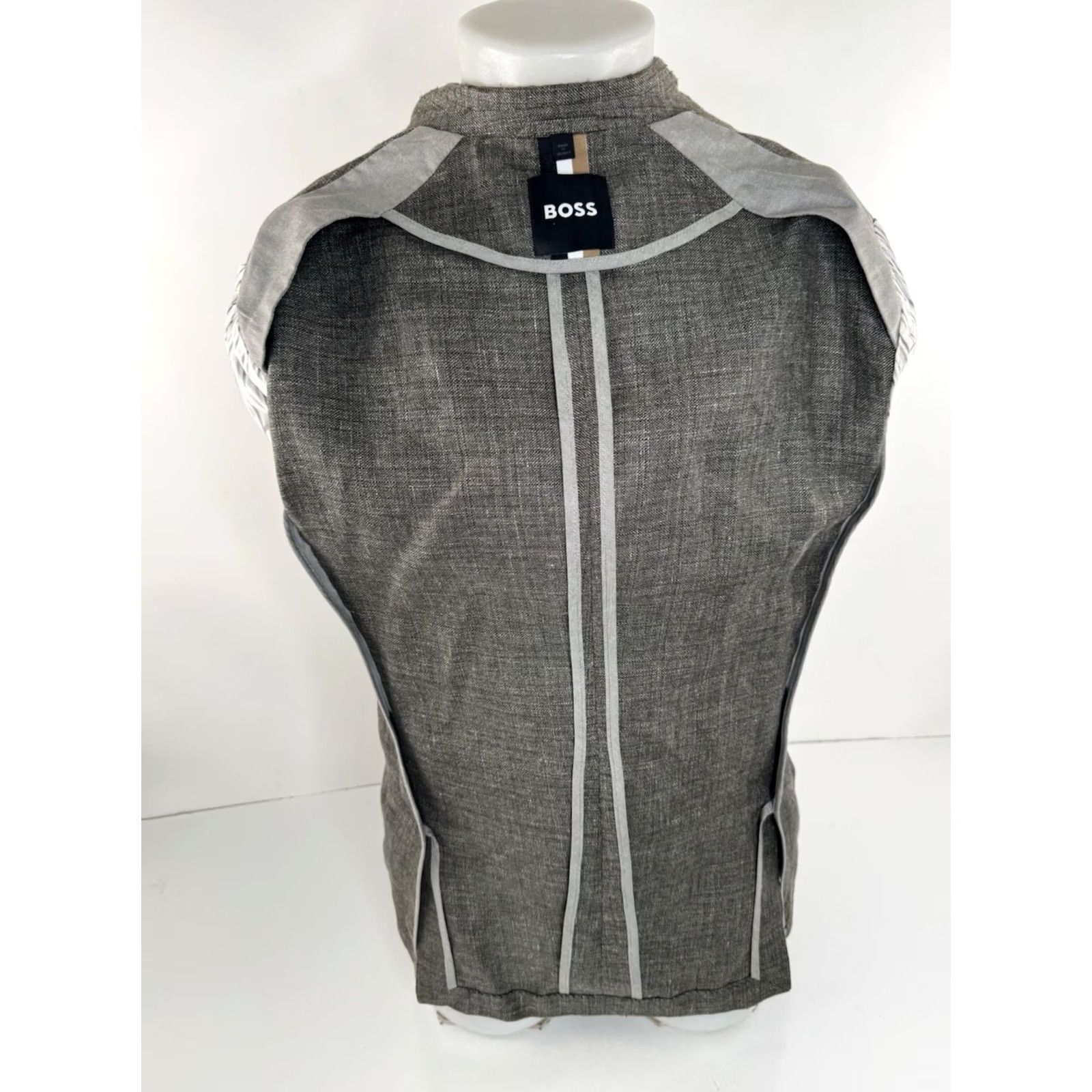 Hugo Boss HUGO BOSS Blazer Mens 42 Wool Linen EXCELLENT Brownish Gray Jacket Size 42R - 4 Thumbnail