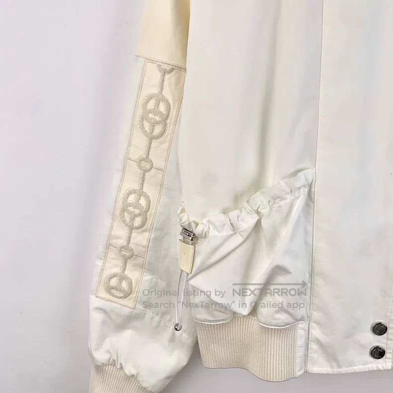 Hermes Hermes Color Block Logo Embroidered Collar Long Sleeve Jac Size XXS / US 00 / IT 34 - 4 Thumbnail
