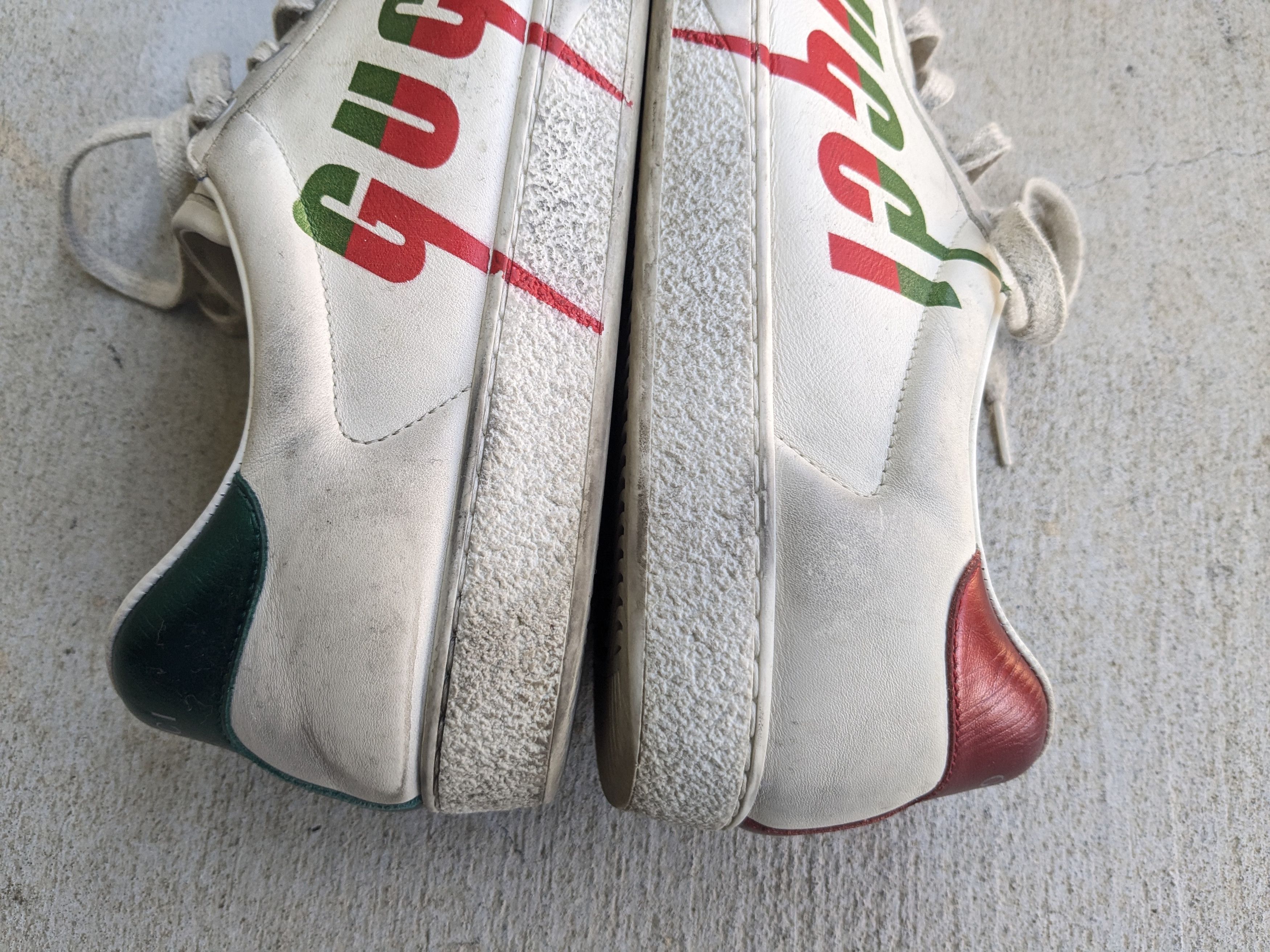 Gucci Gucci Ace Sneakers White 11 Distressed Low Tops Leather Size US 11 / EU 44 - 12 Thumbnail