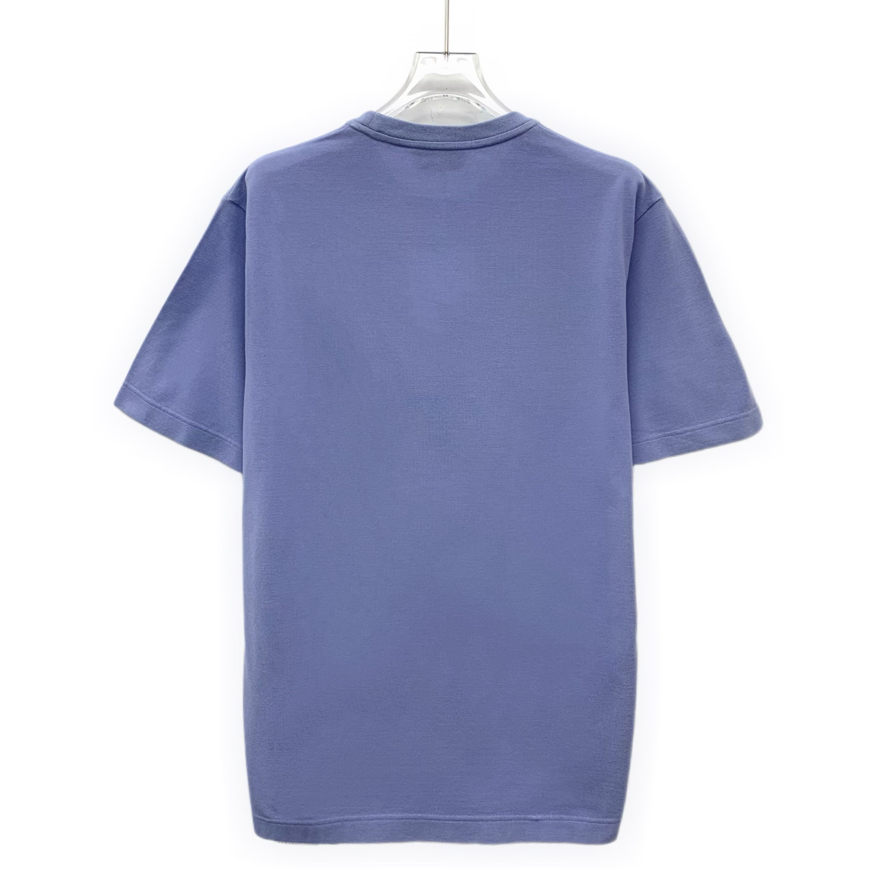Hermes Hermes Pocket H Embroidered Cotton T-Shirt Blue (M) Size US M / EU 48-50 / 2 - 2 Thumbnail