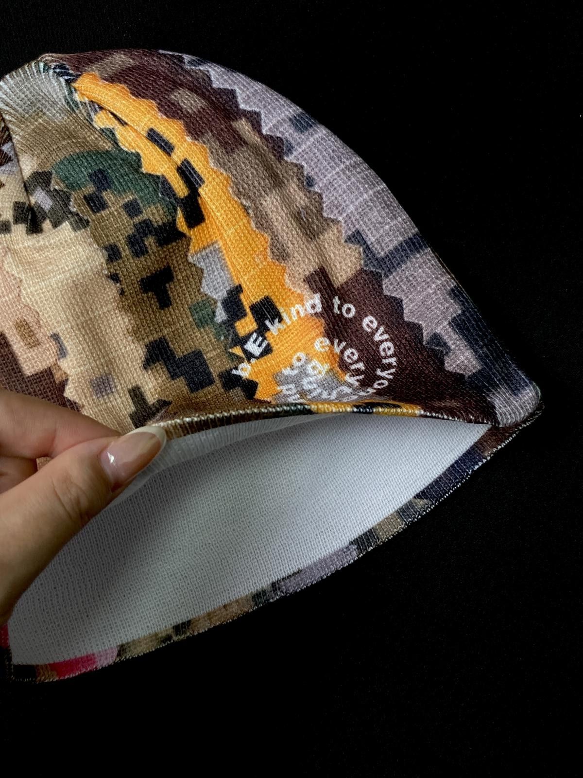Japanese Brand Deadstock b.Eautiful Swatch Camo No Cuff Knit Beanie OS Size ONE SIZE - 7 Thumbnail