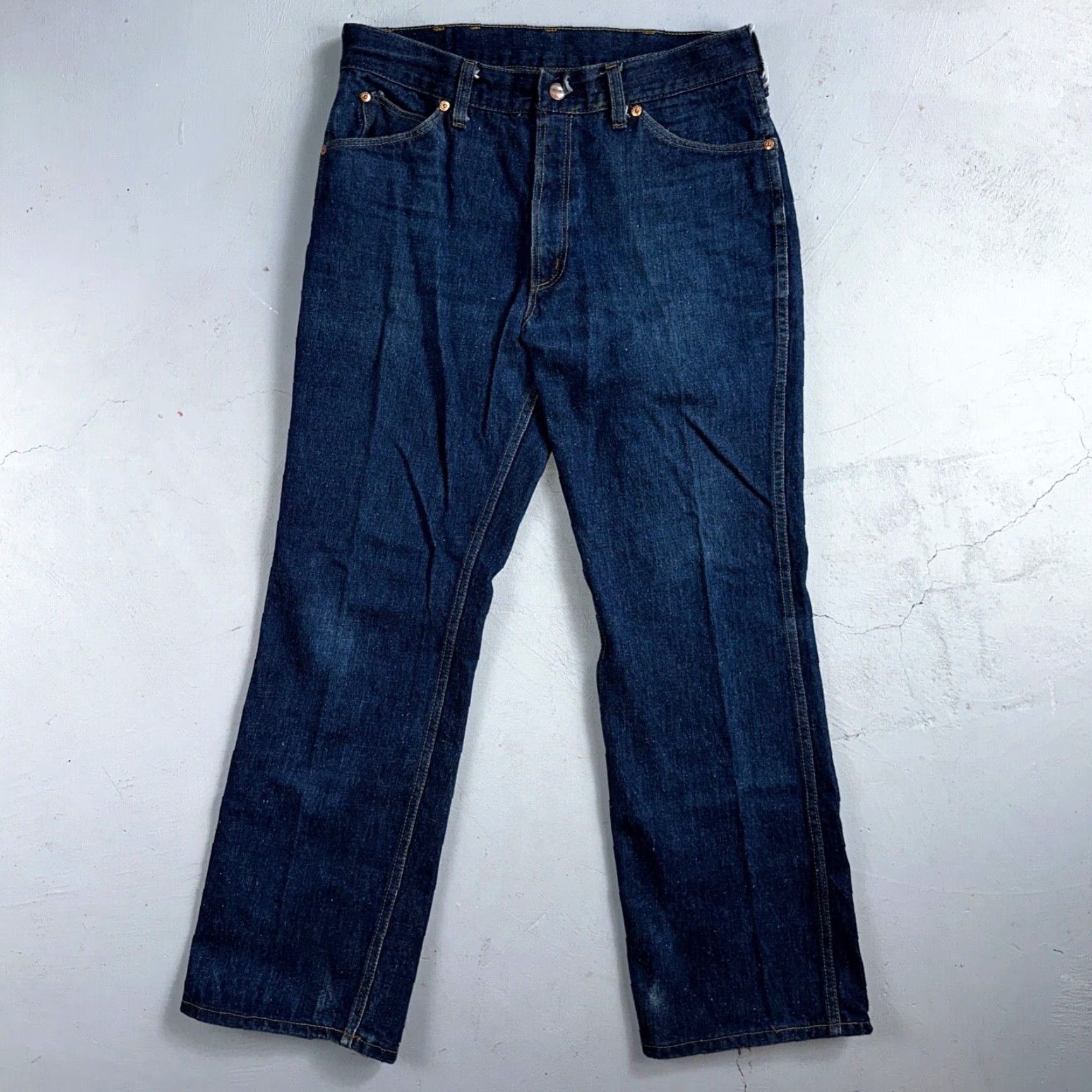 Sears VTG Sears Roebucks Jeans 34x30 Mens USA Rockabilly Dark Denim Blue 70s Cowboy Logo Retro Straight Jeans Mens Size US 34 / EU 50 - 2 Thumbnail