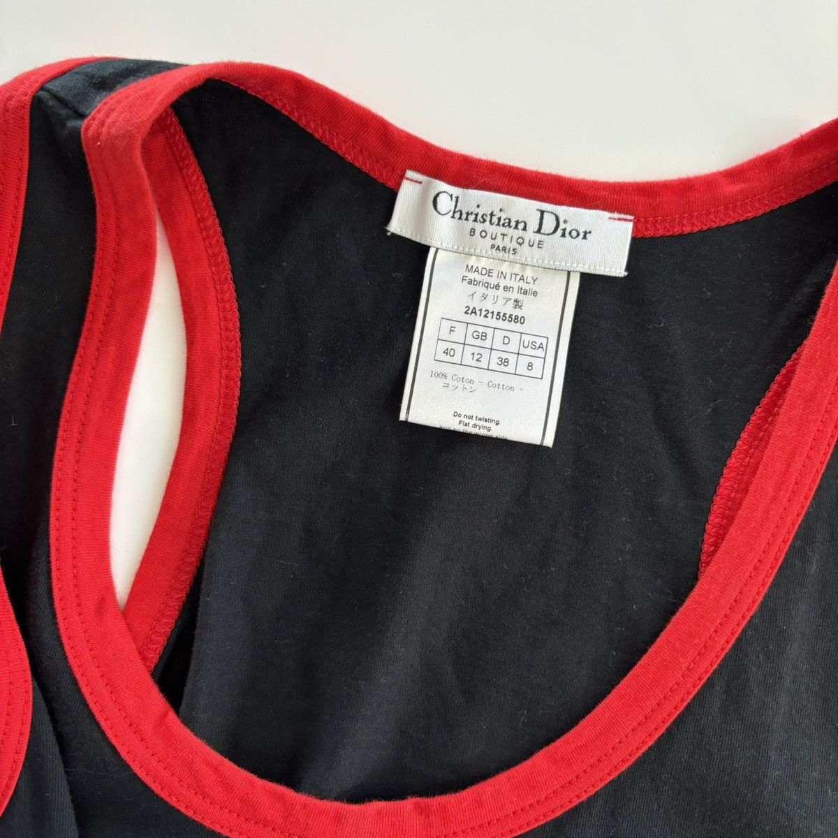 Dior × John Galliano × Vintage Dior 2002 Spring Gothic Logo Red Tank Size M / US 6-8 / IT 42-44 - 9 Thumbnail