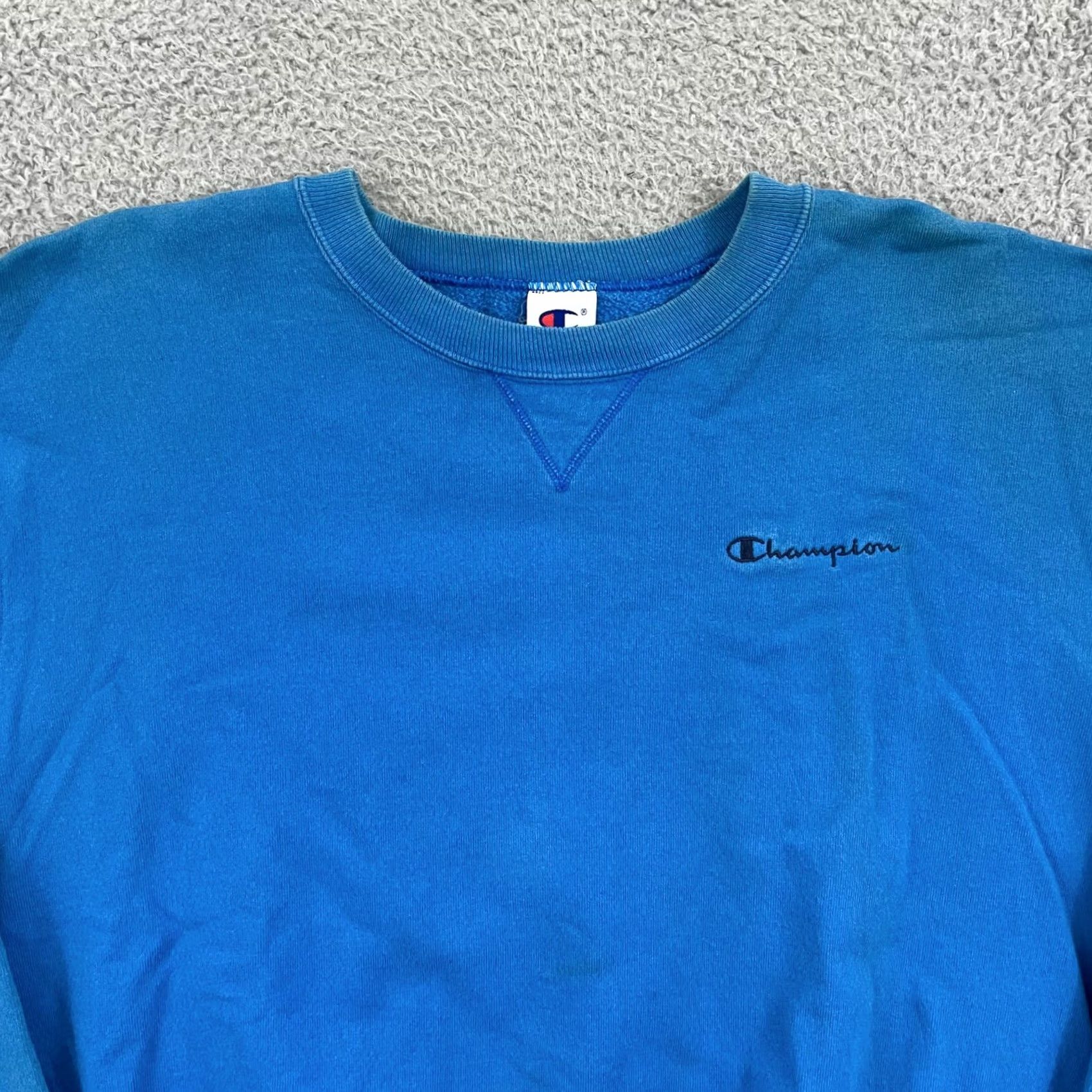 Champion VINTAGE Champion Sweatshirt Adult 2XL Blue Spell Out 90s Pullover Sport Athletic Shirt? Size US XXL / EU 58 / 5 - 3 Thumbnail