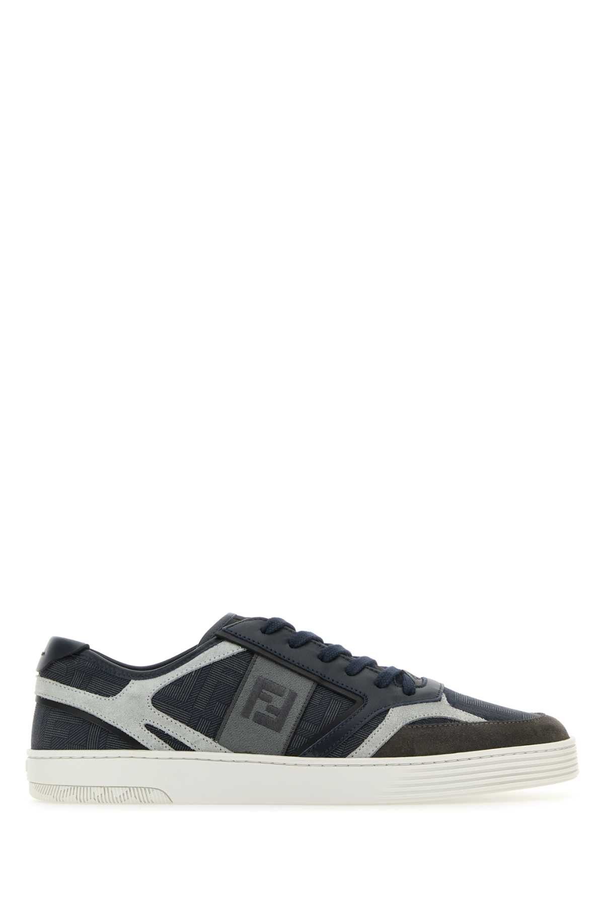 image of Fendi Multicolor Fabric And Leather Step Sneakers, Men's (Size 12)
